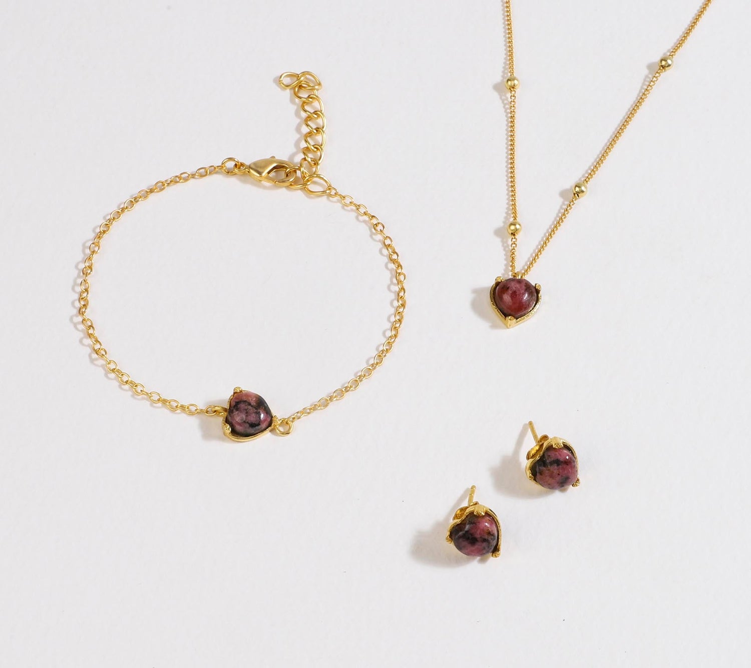 Rhodonite Jewellery Set "Stellar Elegance"