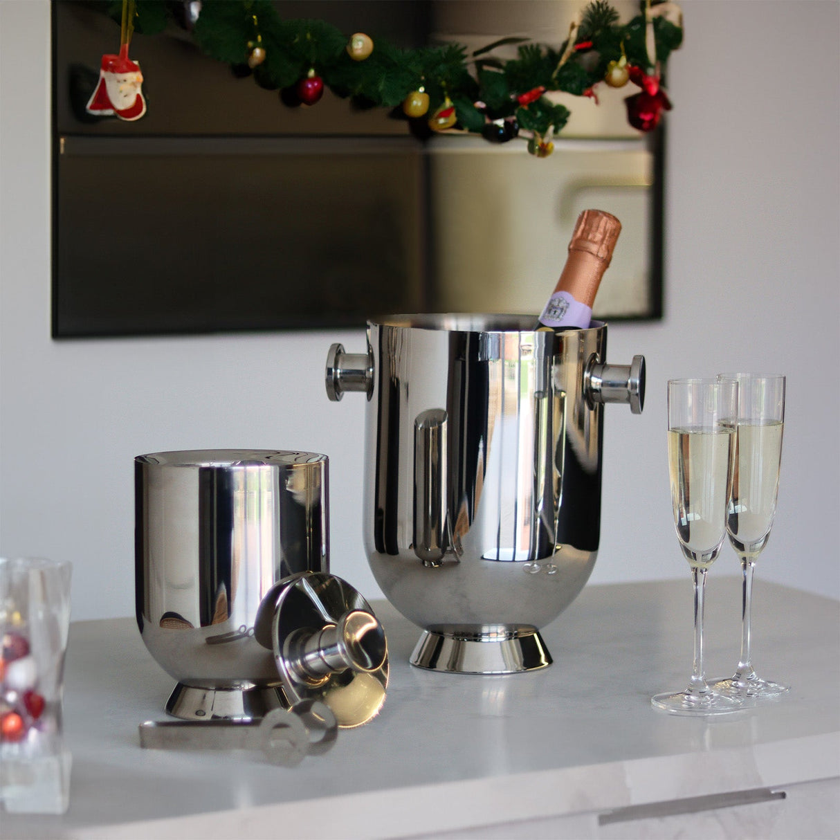 Trombone Ice Bucket & Tongs