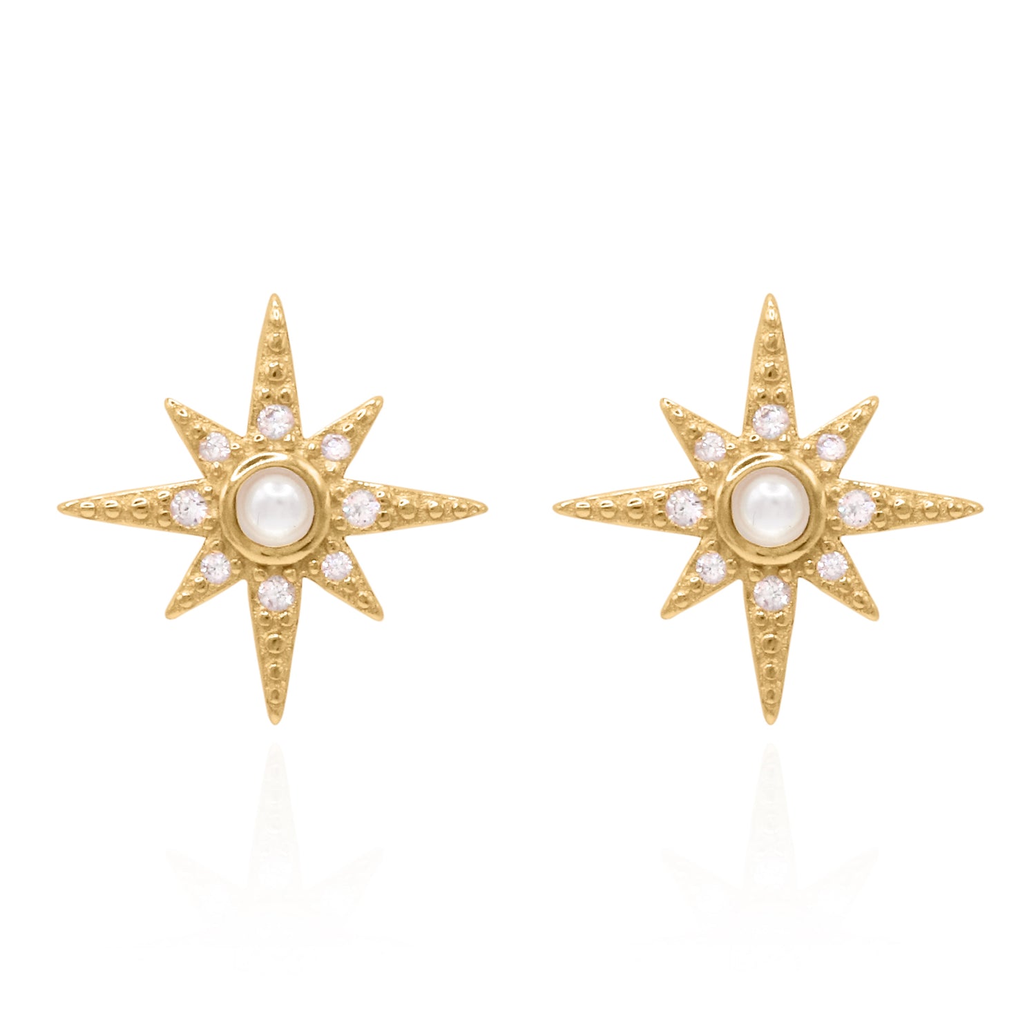 Ursa Birthstone Star Stud Earrings | 18K Gold Plated
