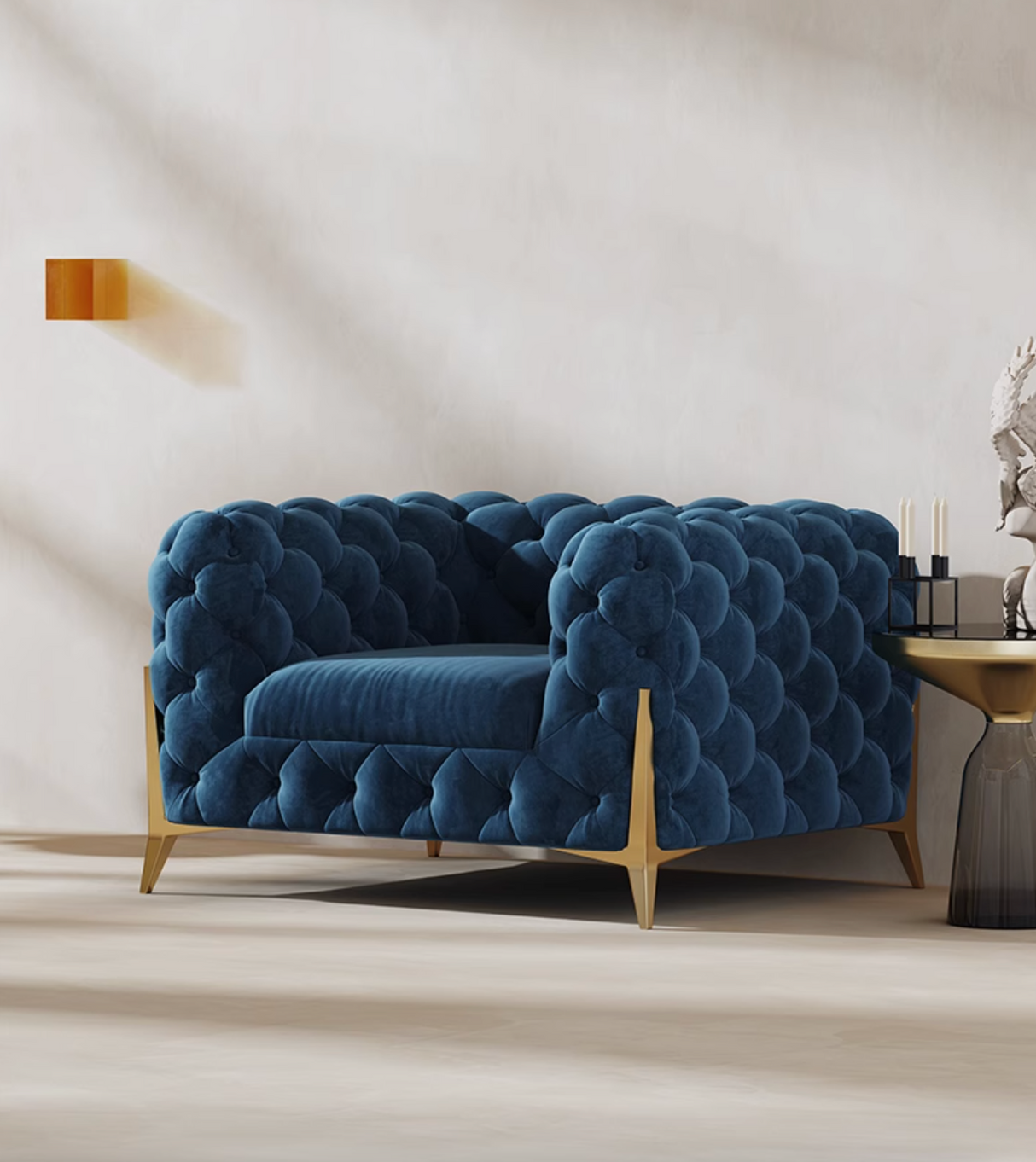 Aaron Two Seater Sofa, Velvet