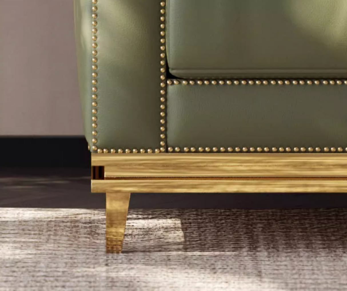 Abbado Chesterfield Three Seater Sofa, Real Leather