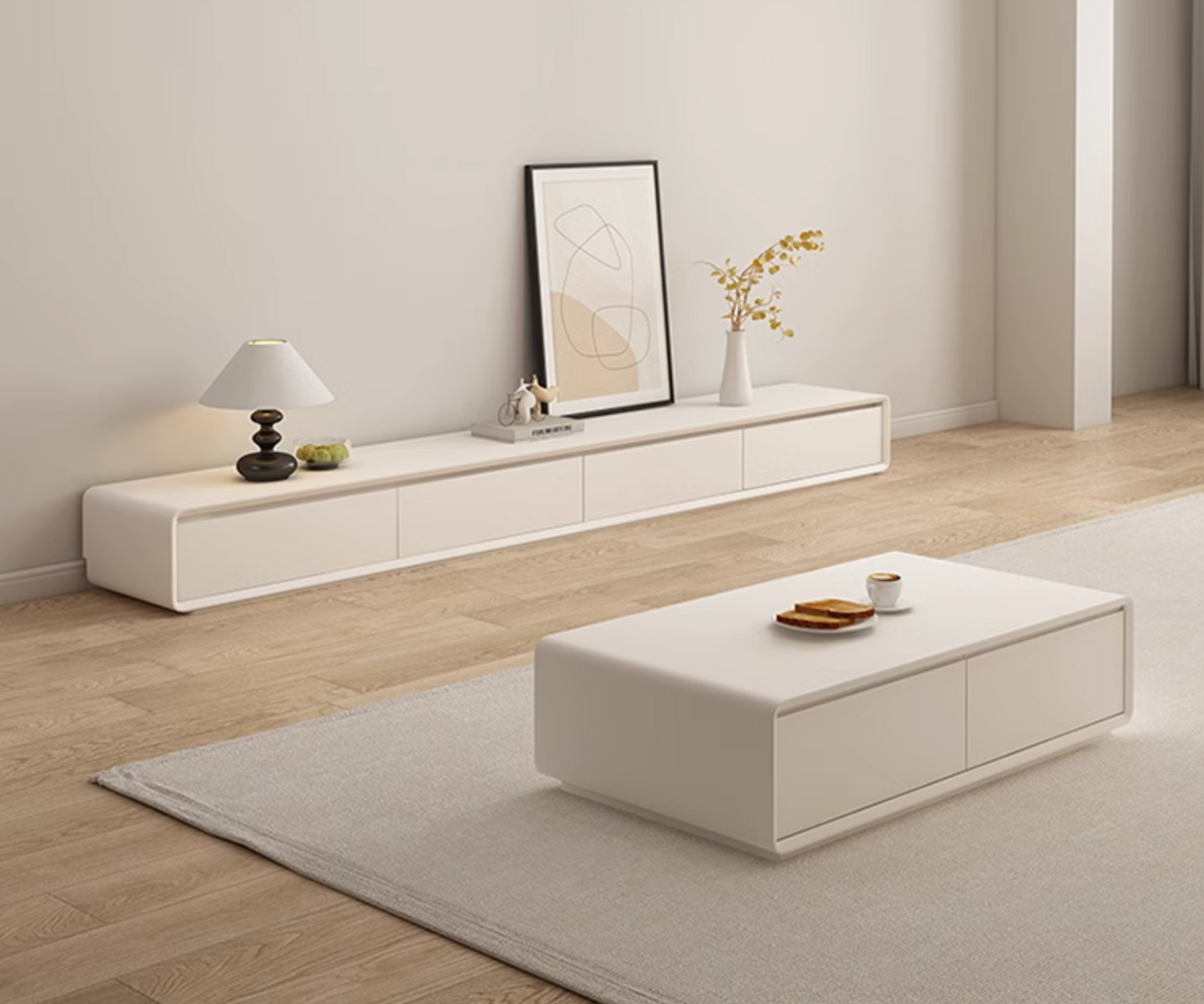 Addie TV Stand, Cream