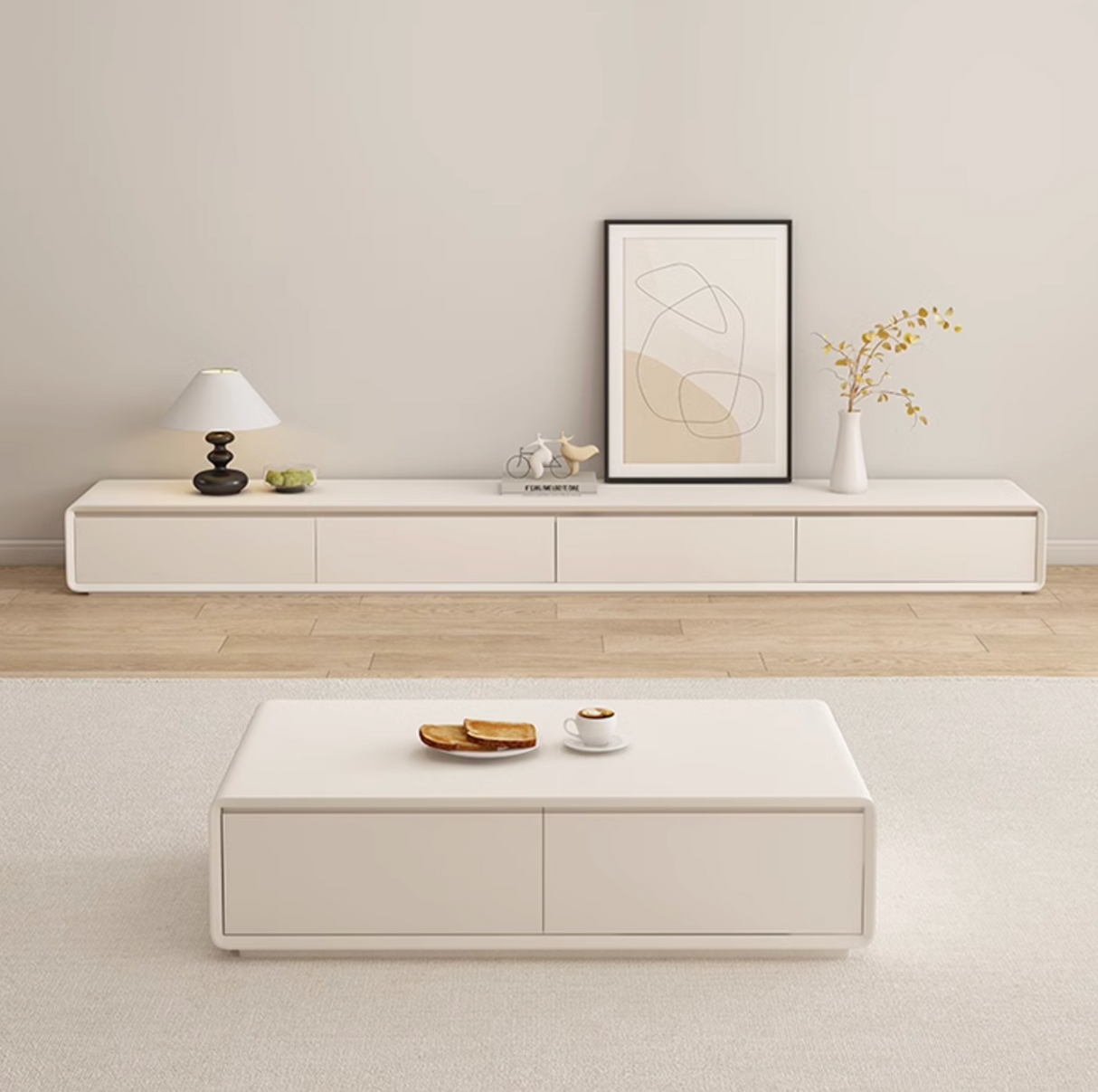 Addie TV Stand, Cream
