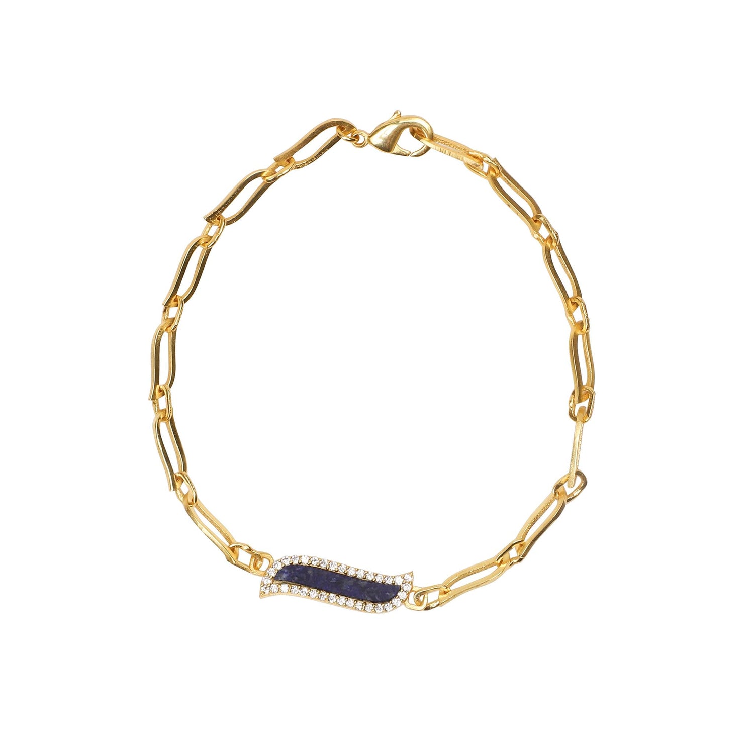 Link Bracelet - Lapis Lazuli "Wave Symphony"