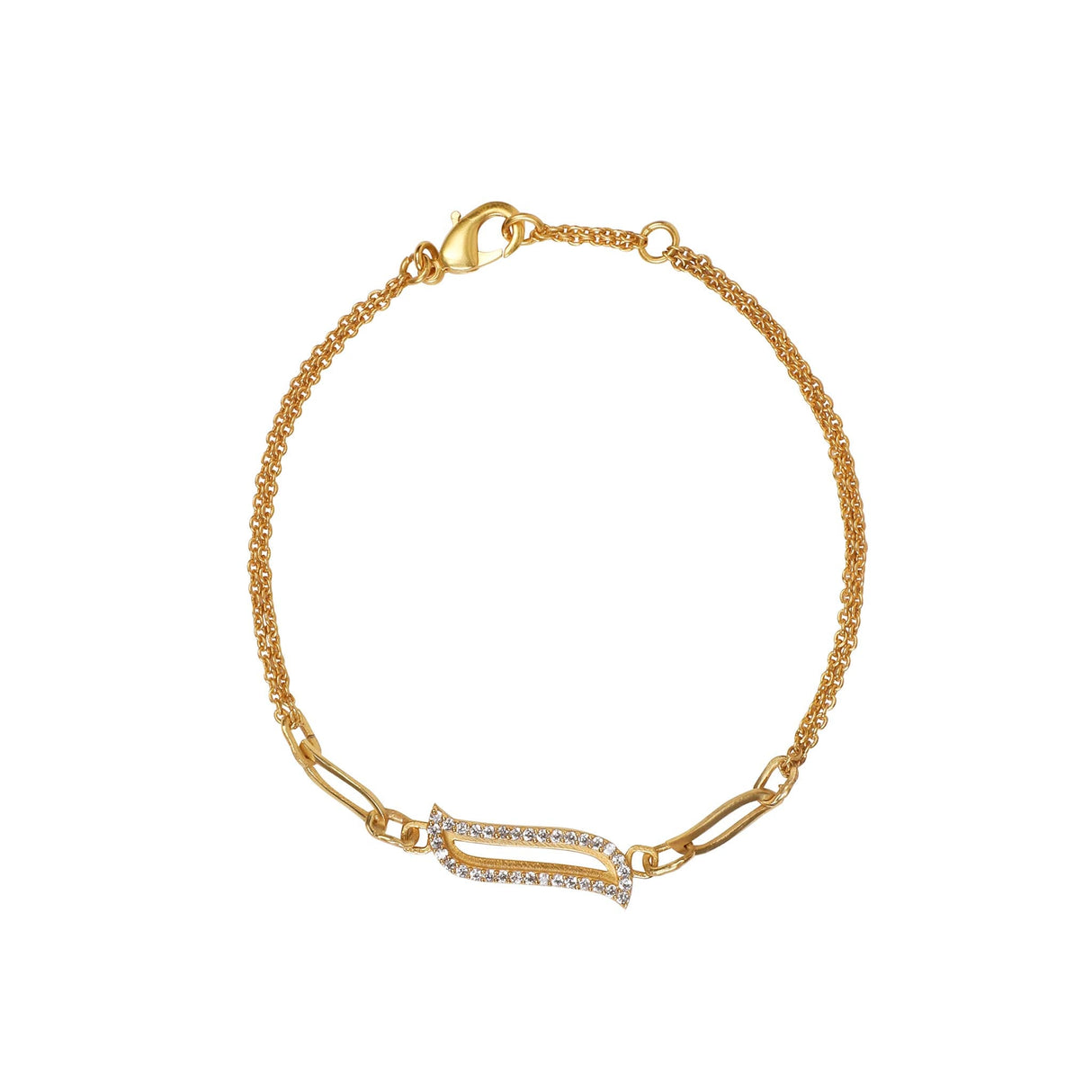Double Chain Bracelet - Cubic Zicronia "Wave Symphony"