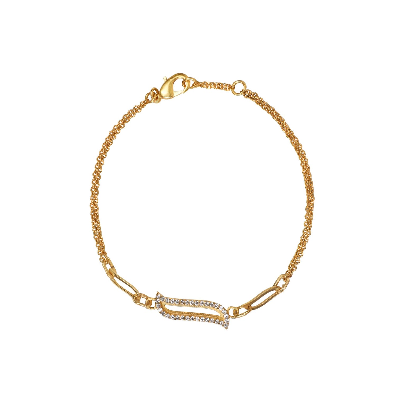 Double Chain Bracelet - Cubic Zicronia "Wave Symphony"