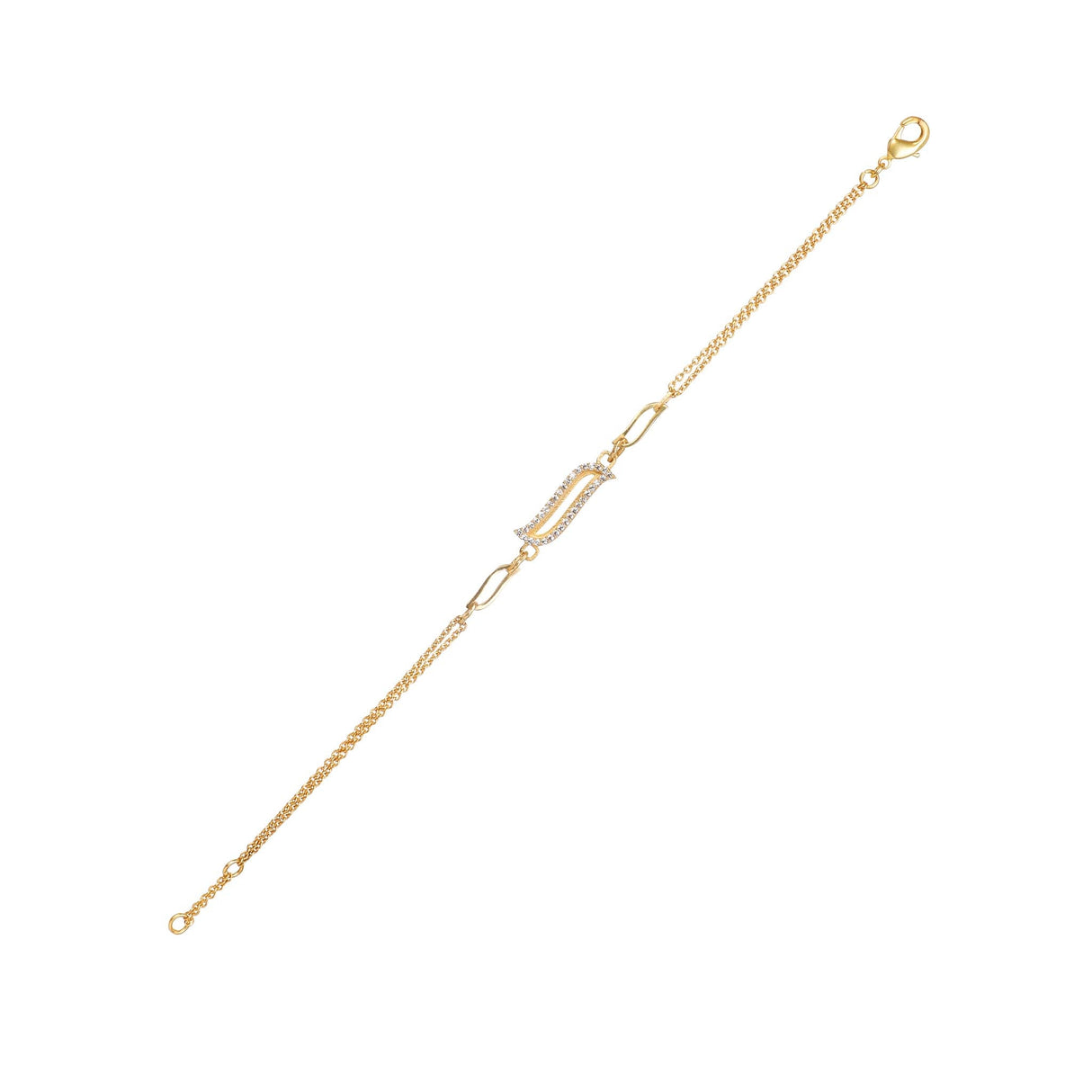 Double Chain Bracelet - Cubic Zicronia "Wave Symphony"