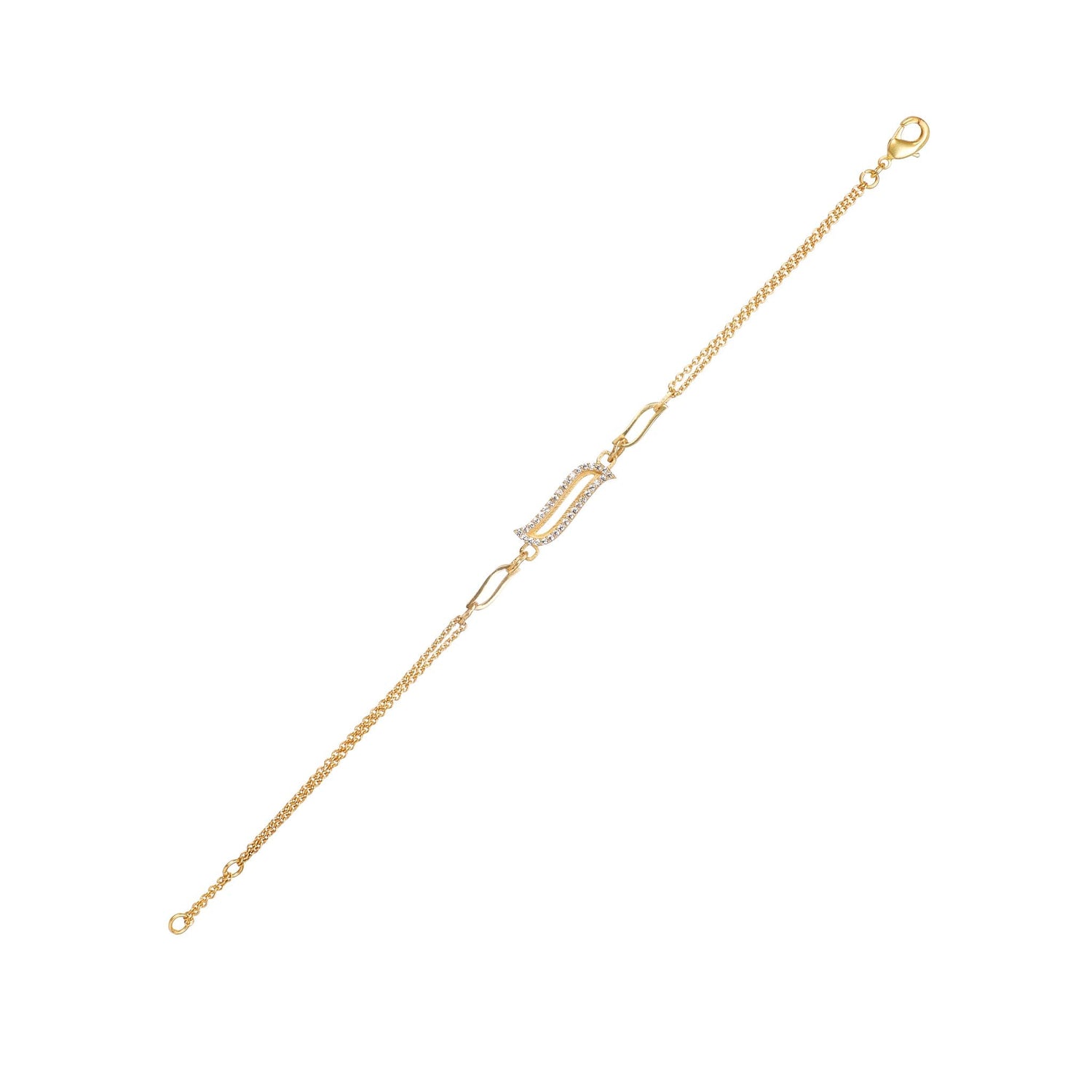 Double Chain Bracelet - Cubic Zicronia "Wave Symphony"