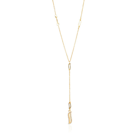Lariat Necklace - Cubic Zirconia "Wave Symphony"