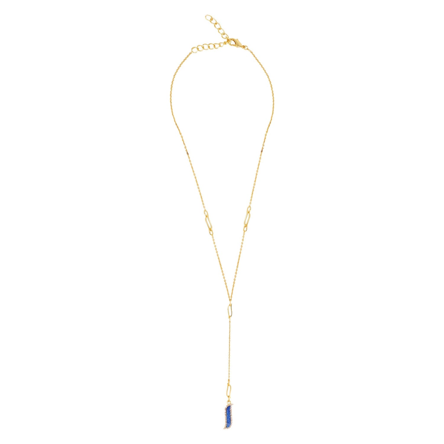 Lariat Necklace - Lapis Lazuli "Wave Symphony"