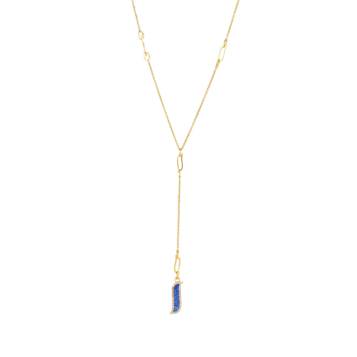 Lariat Necklace - Lapis Lazuli "Wave Symphony"