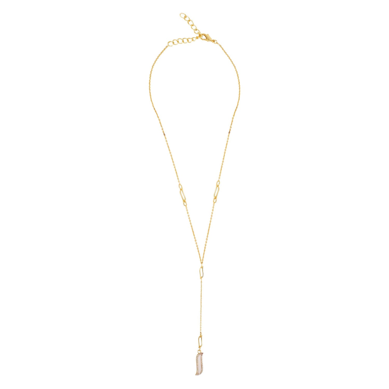 Lariat Necklace - Mother of Pearl "Wave Symphony"