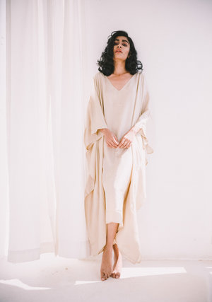 Ibiza Silk Kaftan - Black