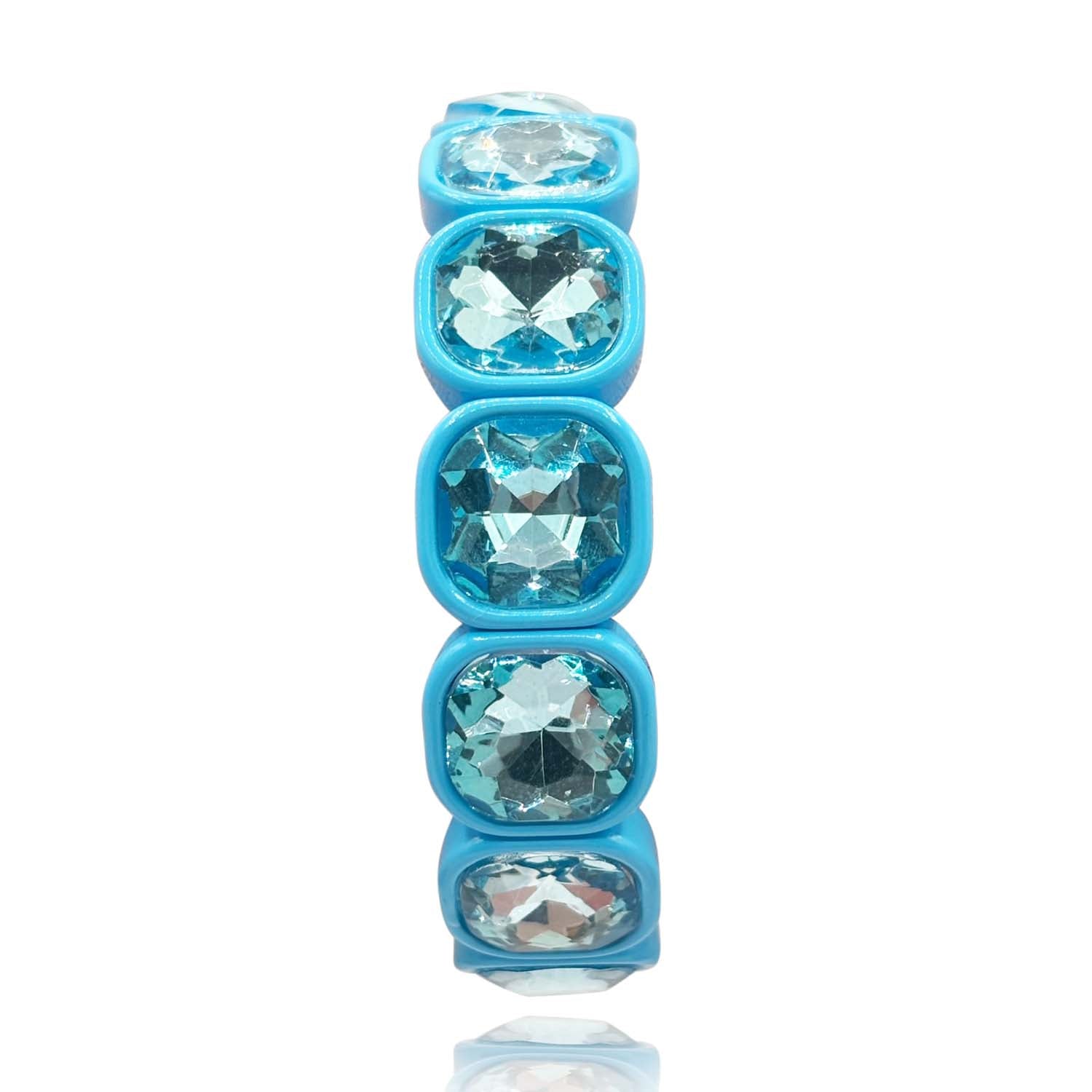 Turquoise Enamel and Cushion Shape Bracelet
