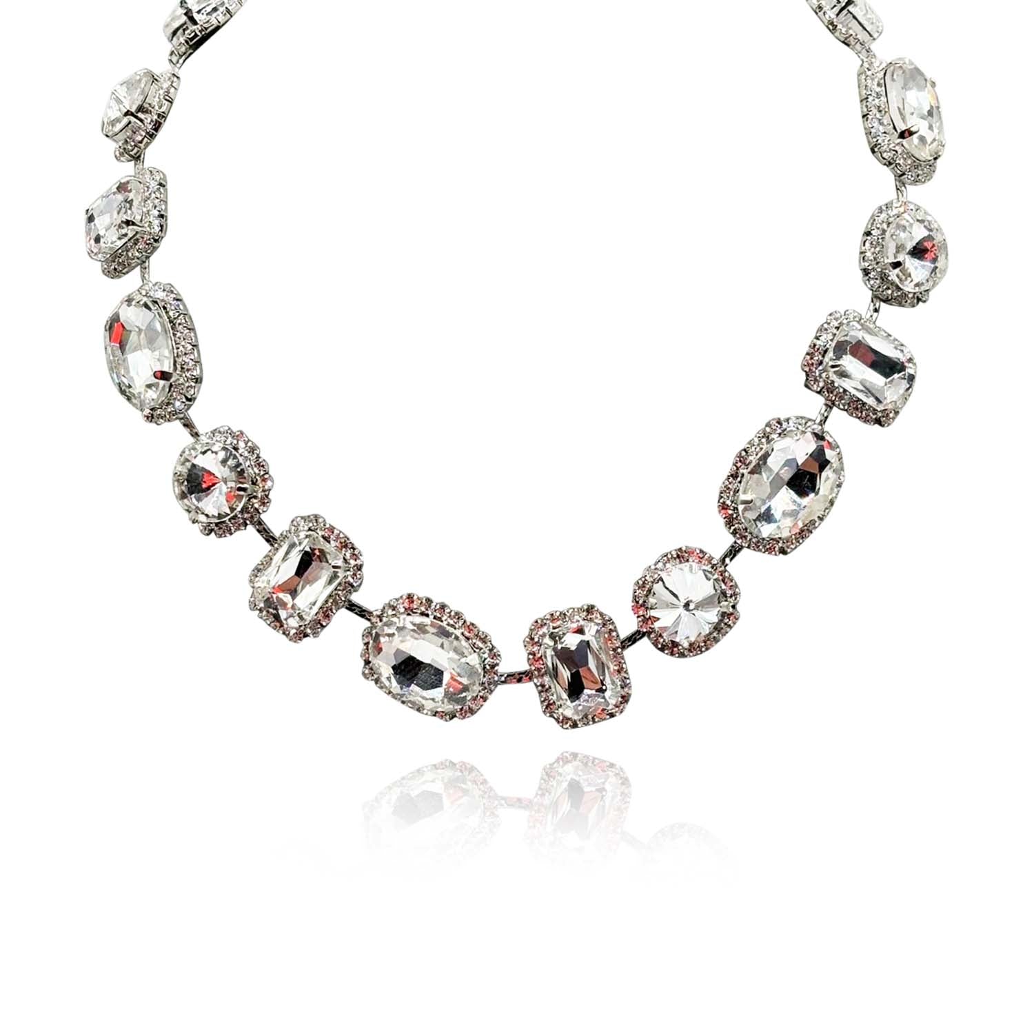 Crystal Stone and Pave Necklace