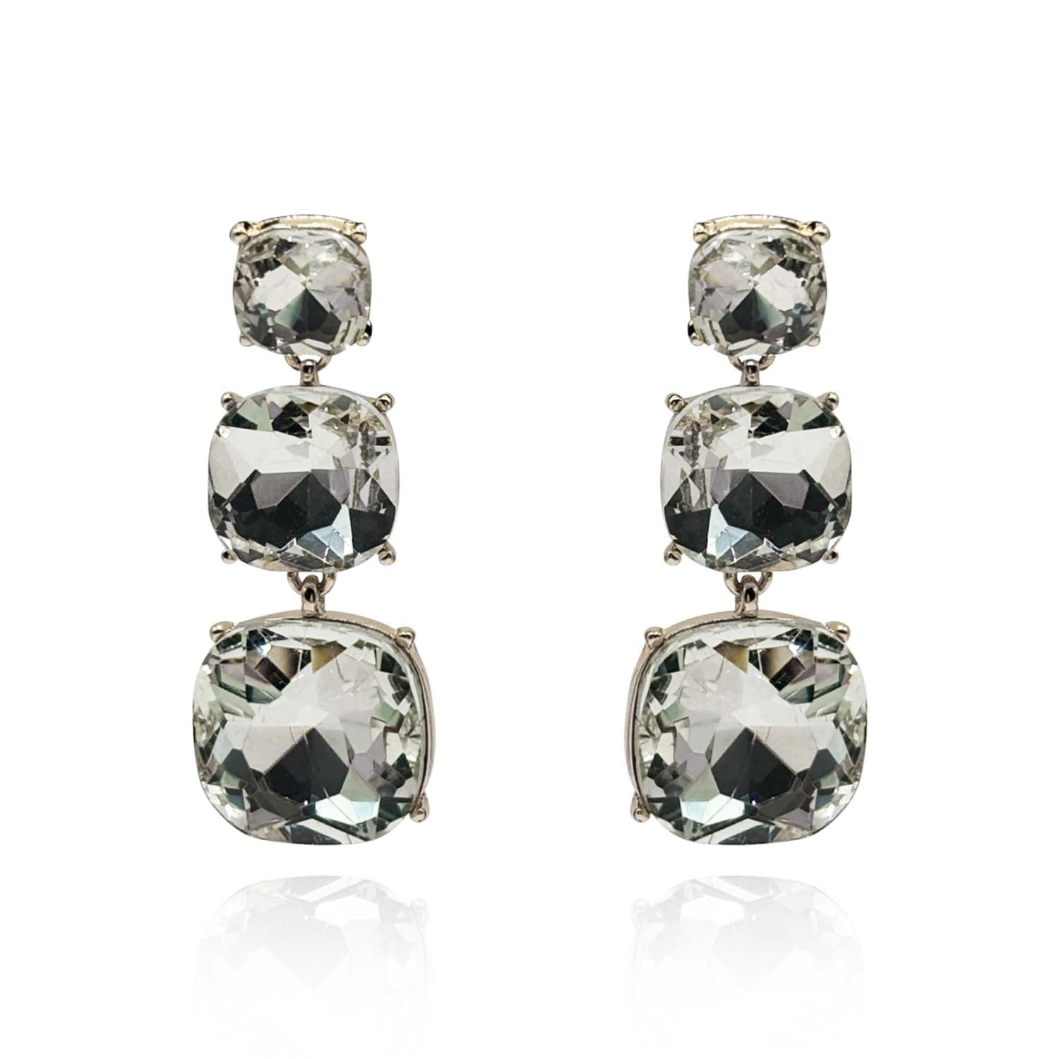 Triple Cushion Shape Crystal Drop