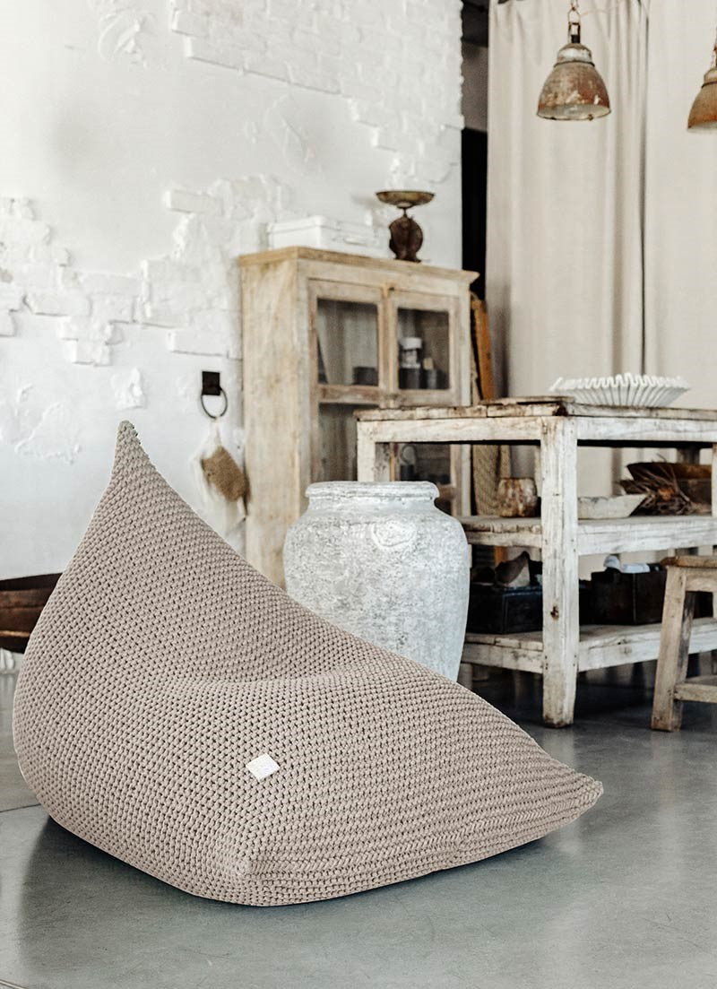 Knitted Bean Bag | BEIGE | R2G