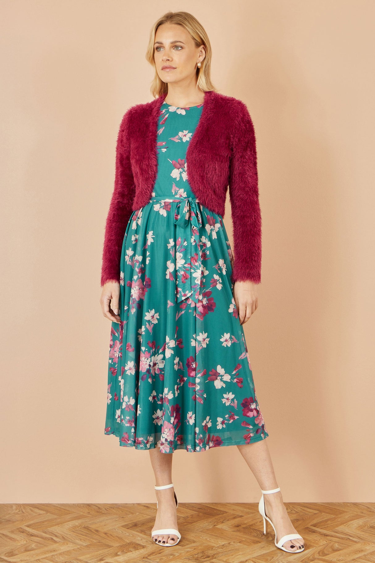 Yumi Burgundy Eyelash Knit Bolero