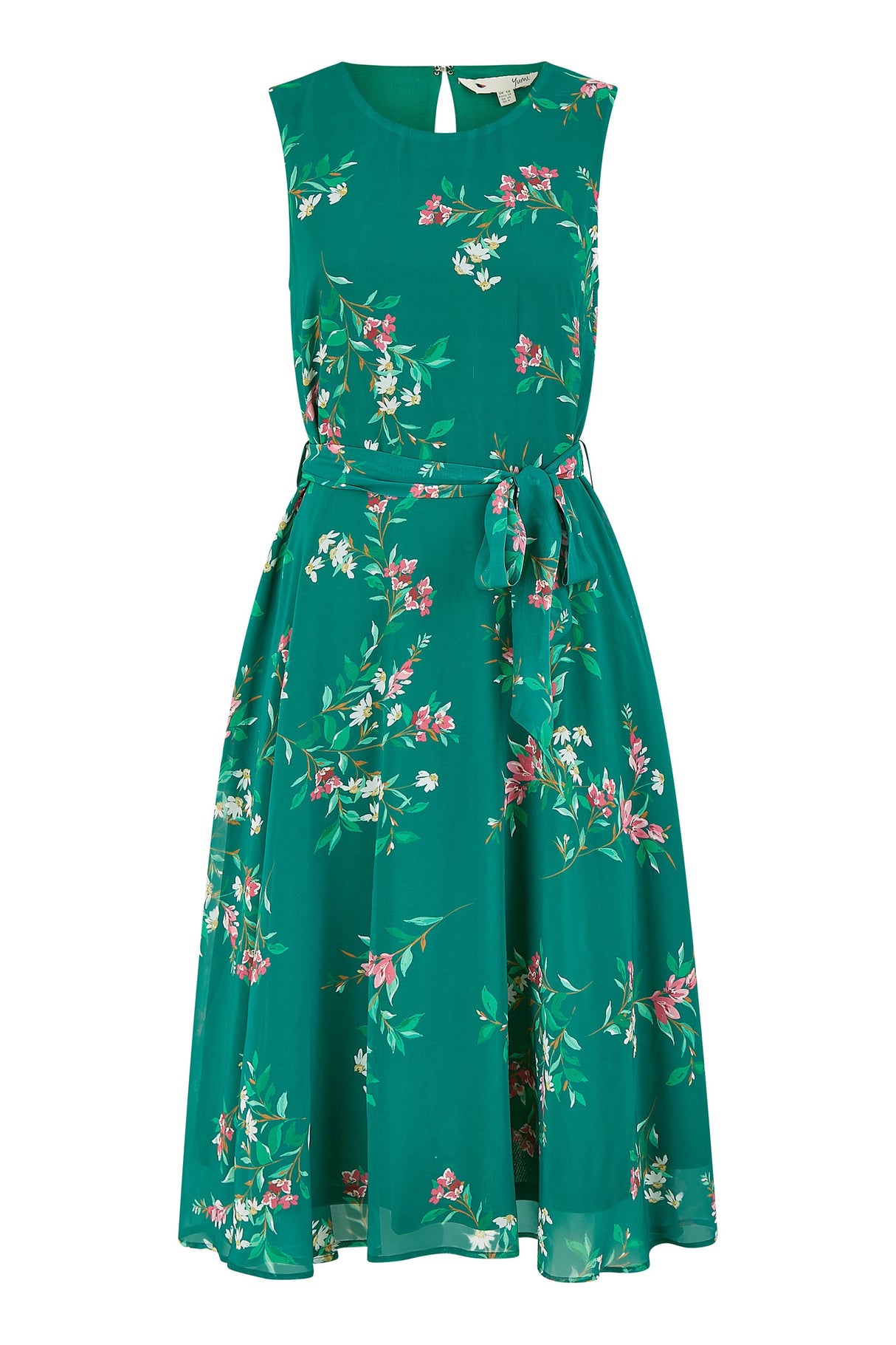 Yumi Green Daisy Print Skater Dress