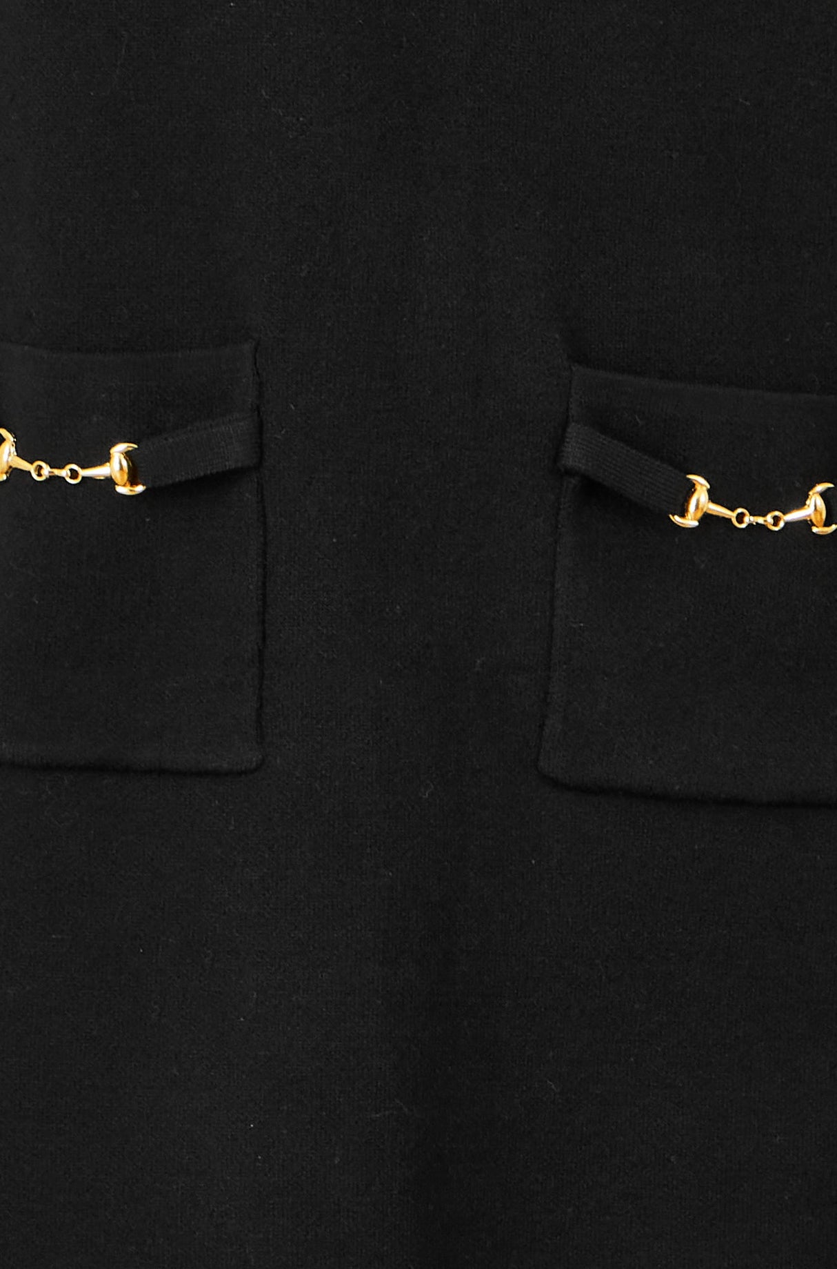 Yumi Black Knitted Tunic Dress With Gold Hardware Details