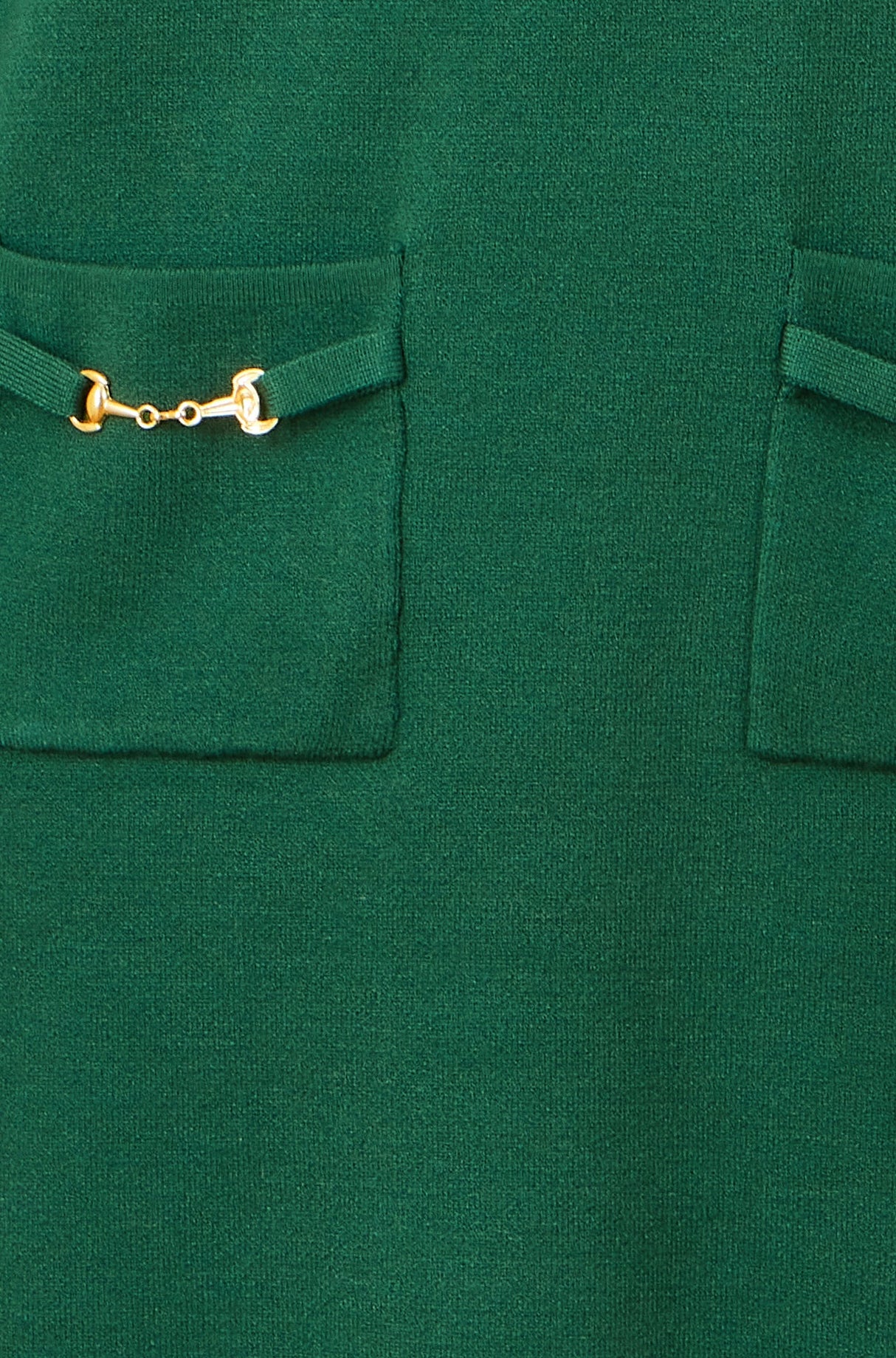 Yumi Green Knitted Tunic Dress With Gold Hardware Details