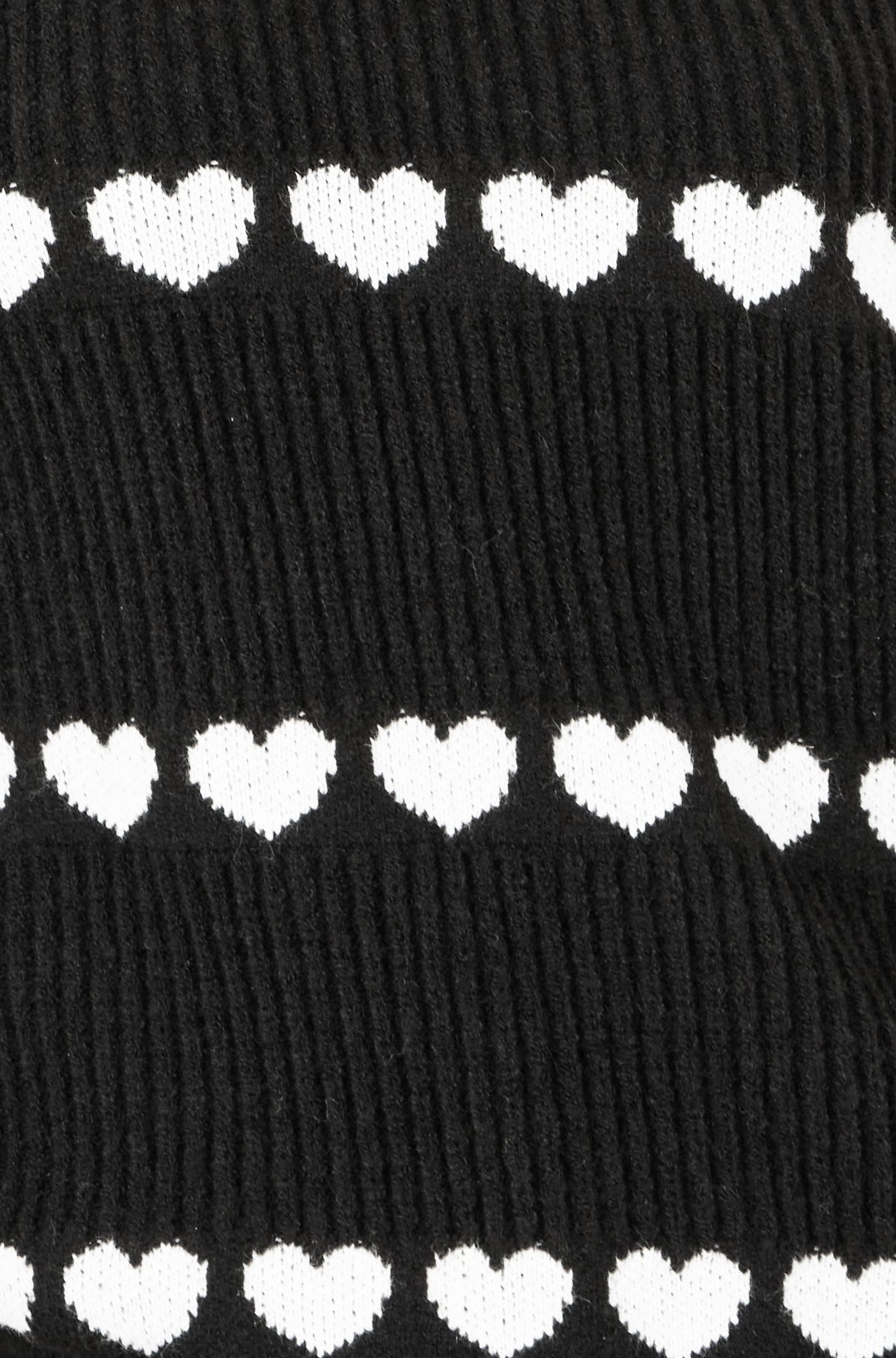 Yumi Black Knitted Jumped With Heart Stripes
