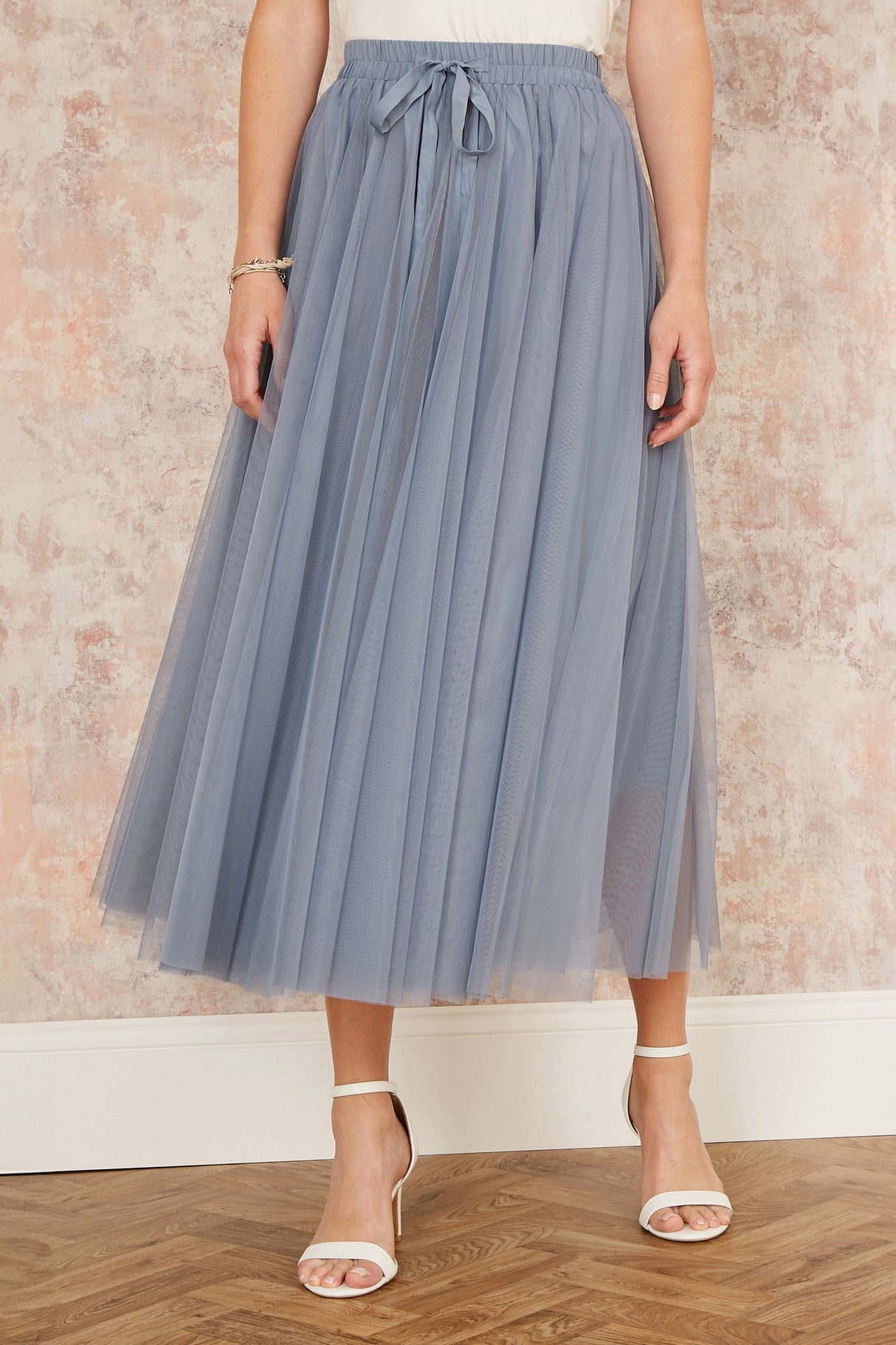 Yumi Blue Mesh Tulle Skirt