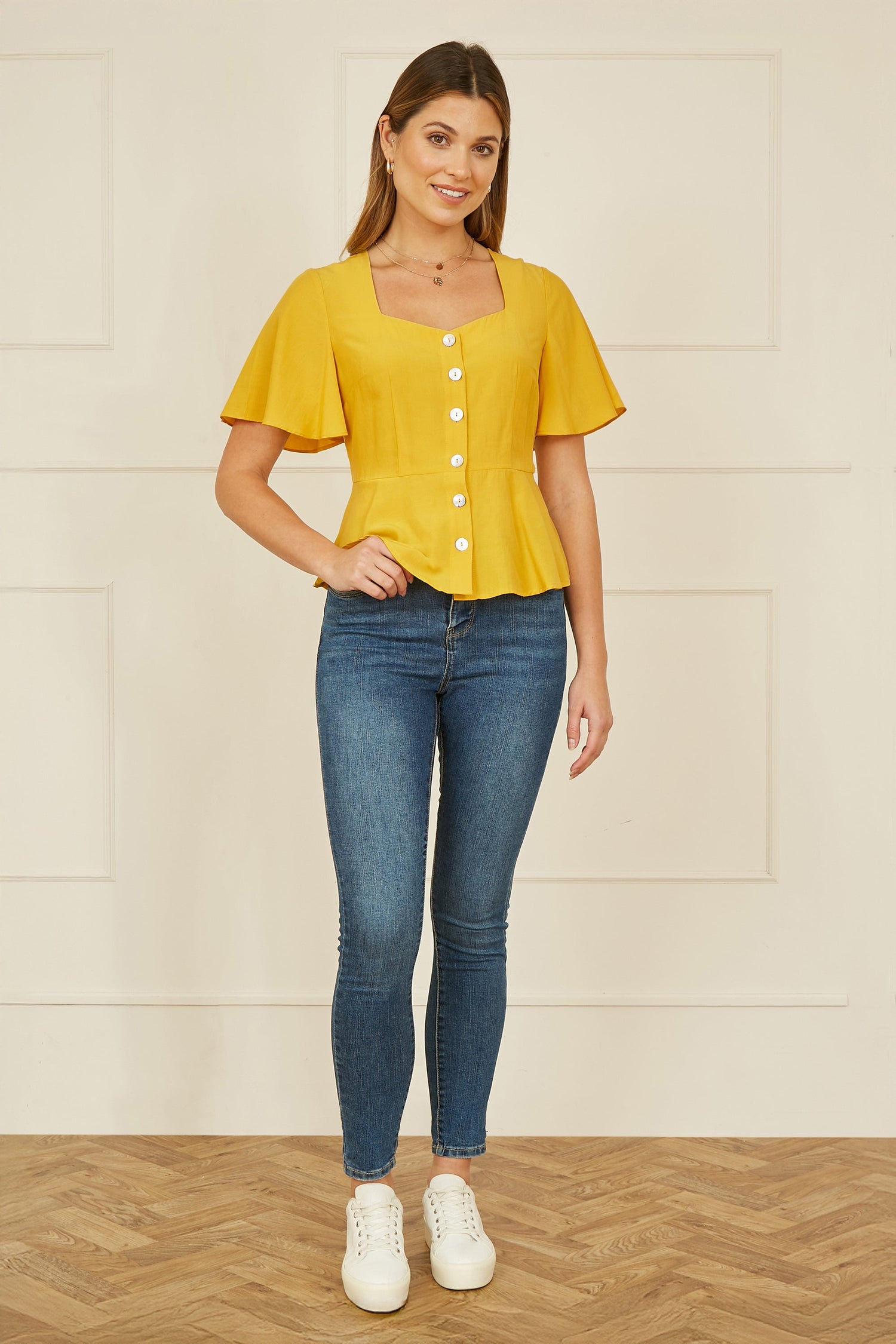 Yumi Yellow Button Up Top