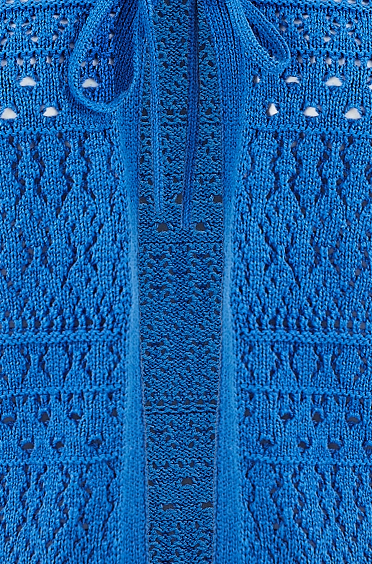 Yumi Blue Crochet Tie Front Cardigan