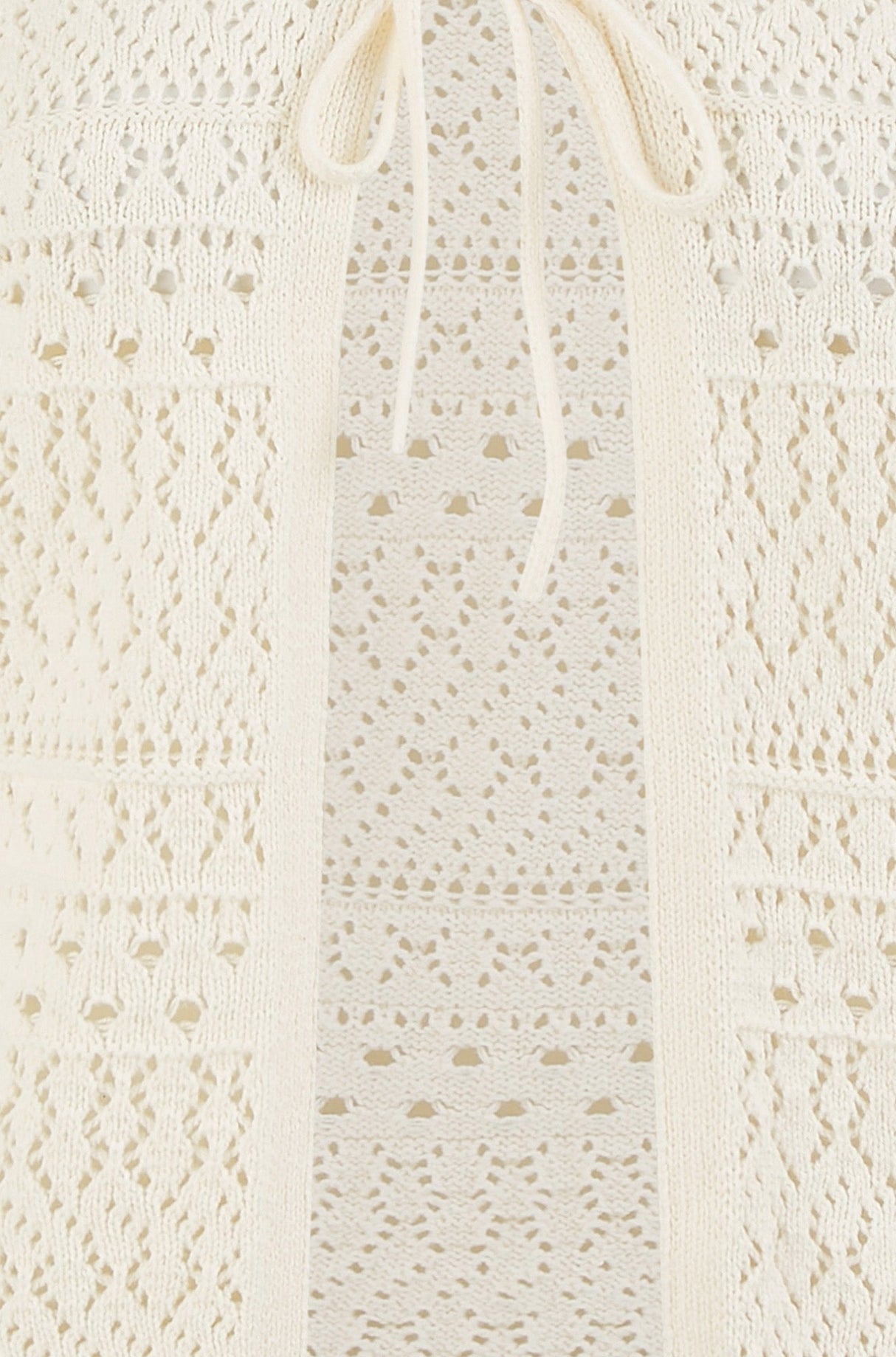Yumi Ivory Crochet Tie Front Cardigan