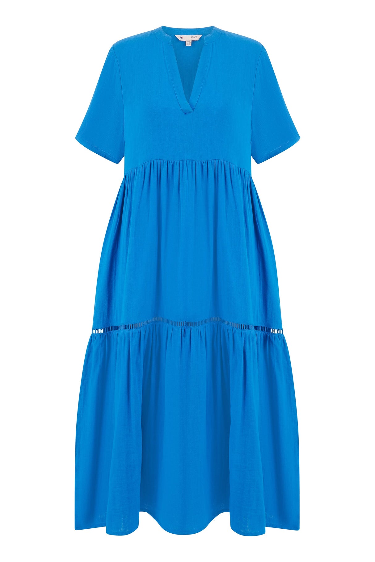 Yumi Blue Double Cotton Long Kaftan