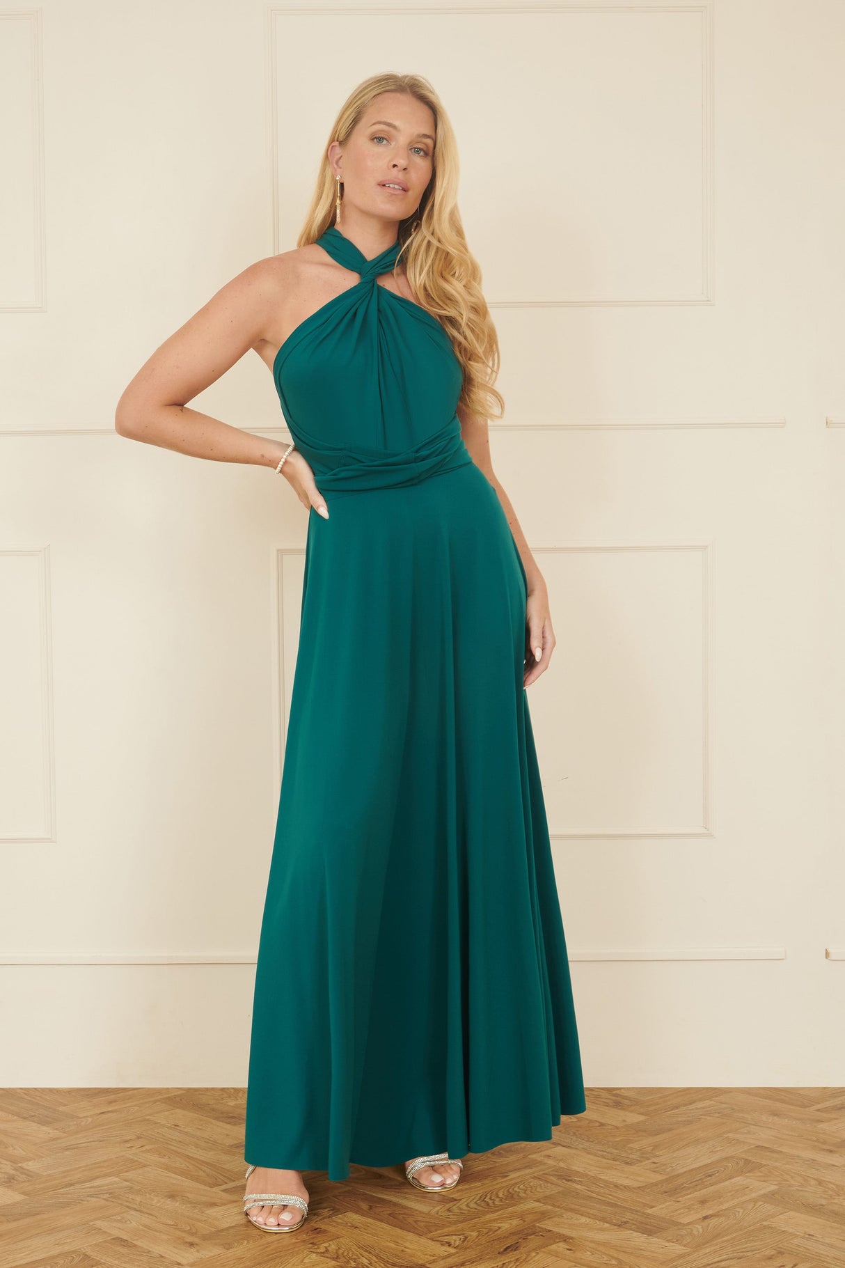 Yumi Green Jersey Stretch Multiway Midi Dress