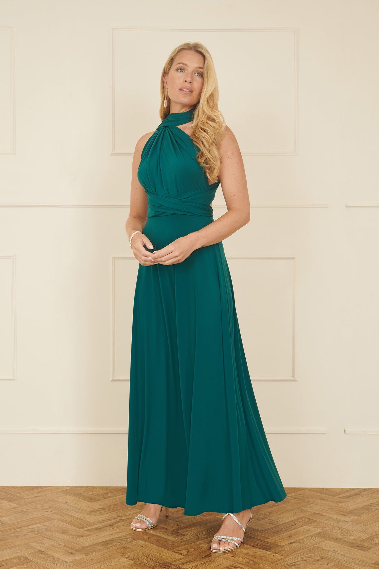 Yumi Green Jersey Stretch Multiway Midi Dress