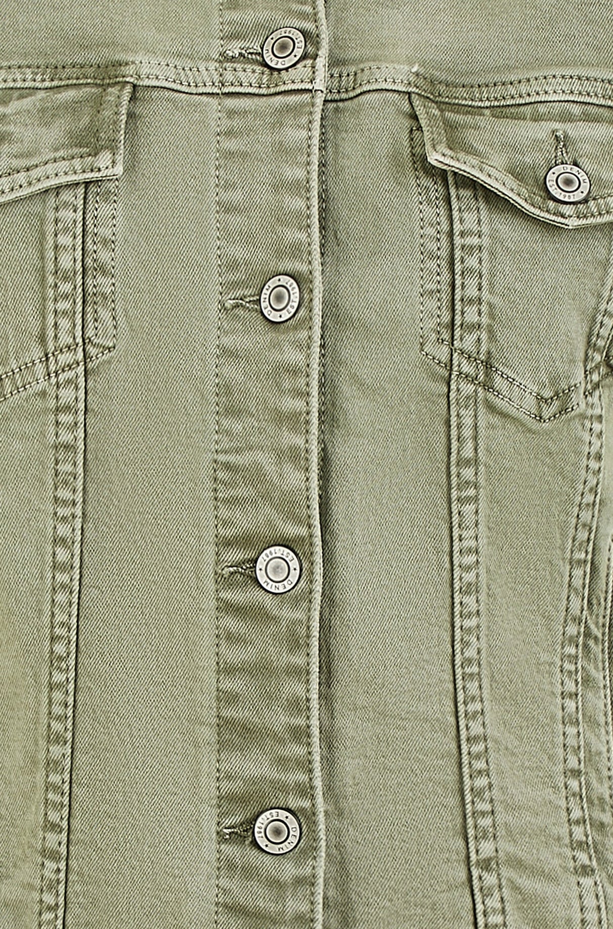 Yumi Green Stretch Cotton Denim Jacket