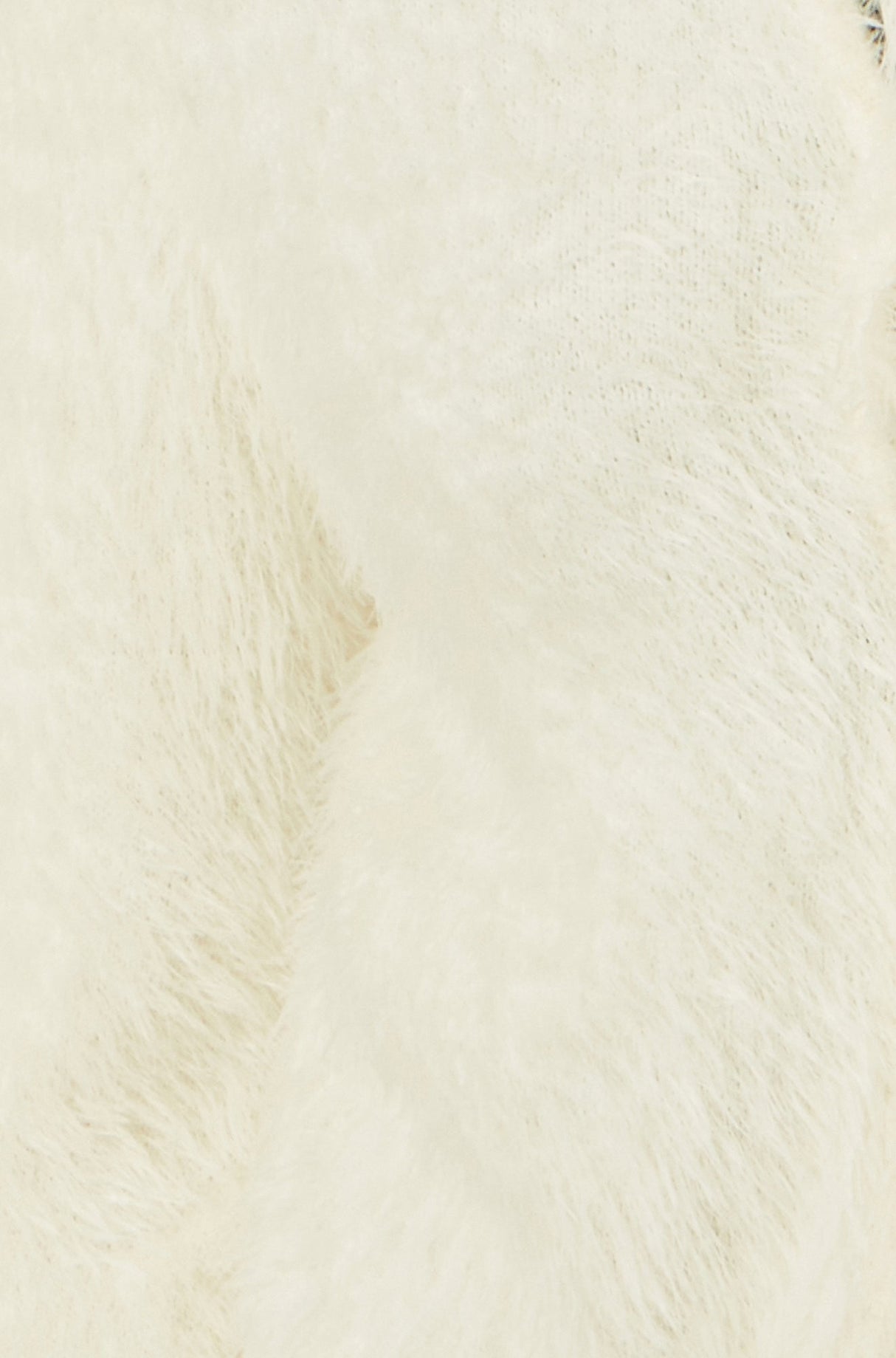 Yumi Ivory Eyelash Fluffy Knit Bolero With Tie Front