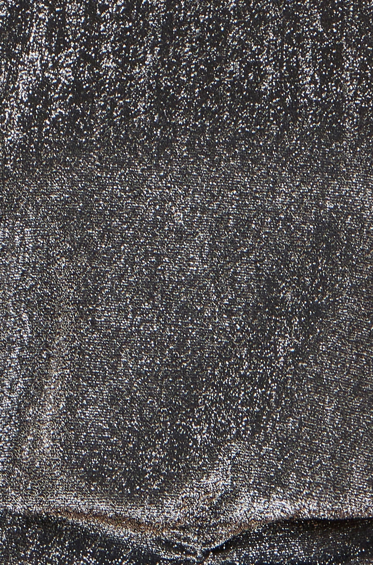 Yumi Black Metallic Stretch Ruched Hem Top