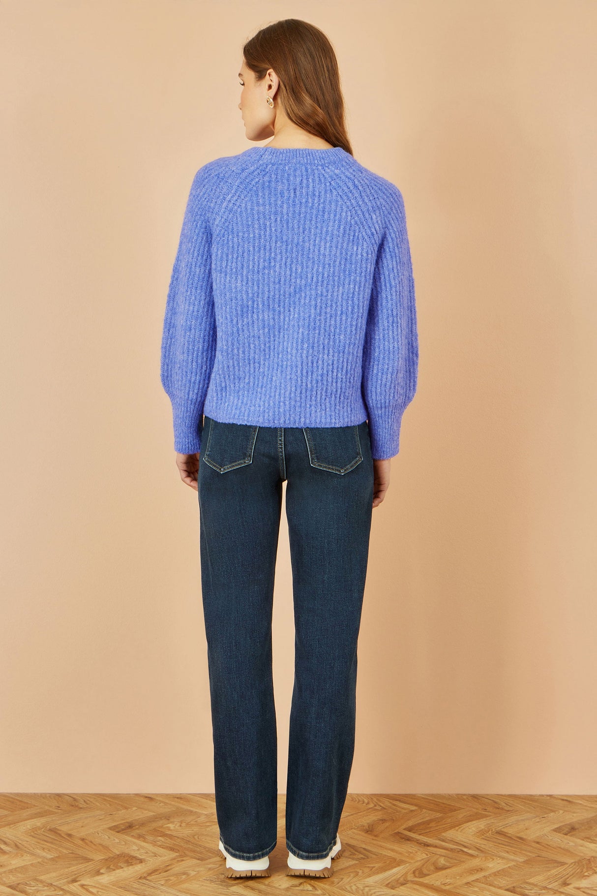 Yumi Blue Knitted Relax Fit Jumper