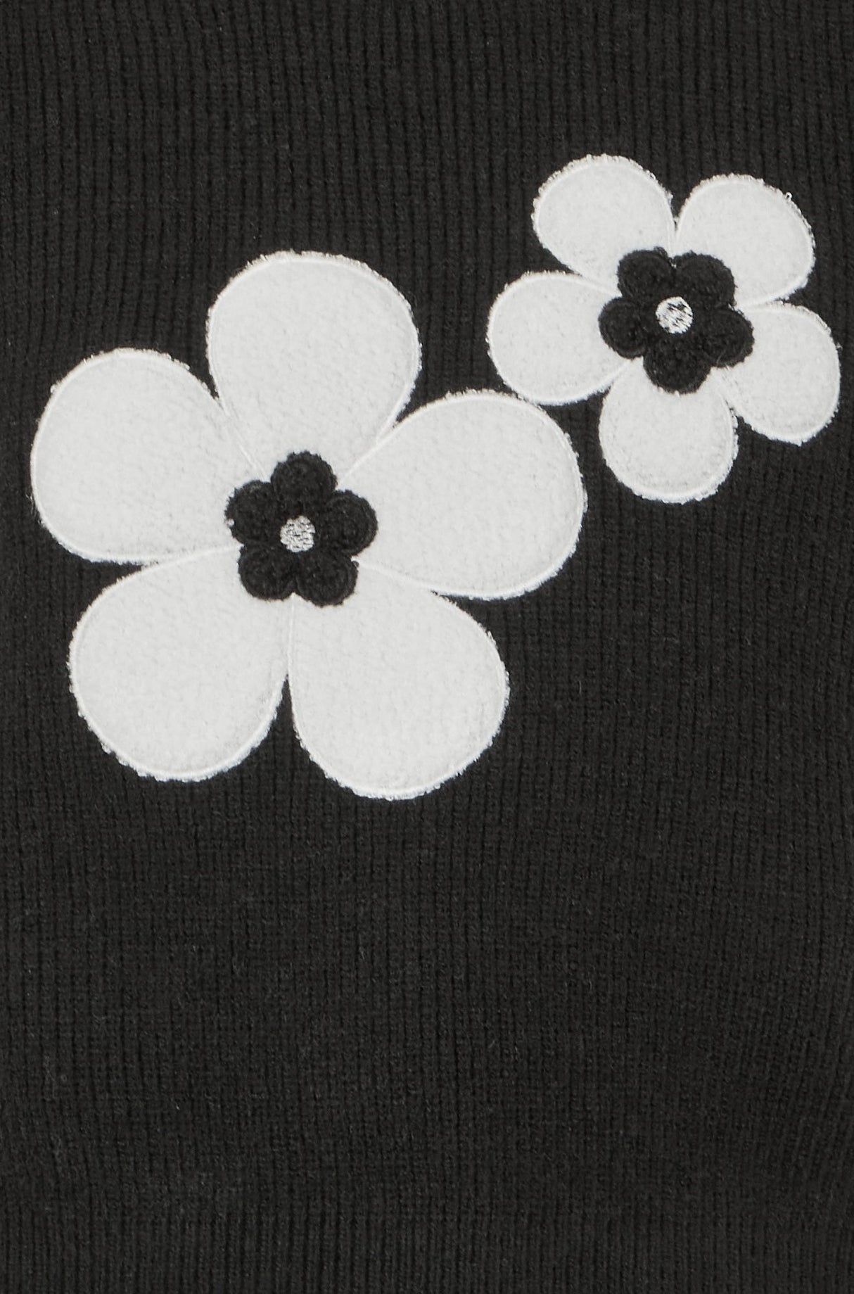 Yumi Black Flower Knitted Sleeveless Jumper Vest