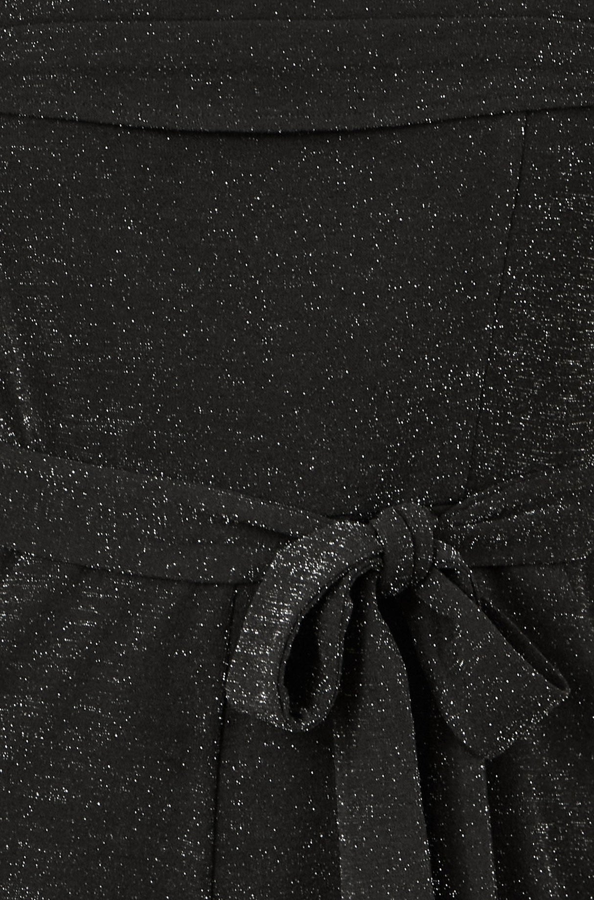 Yumi Black Sparkle Stretch Bardot Jumpsuit