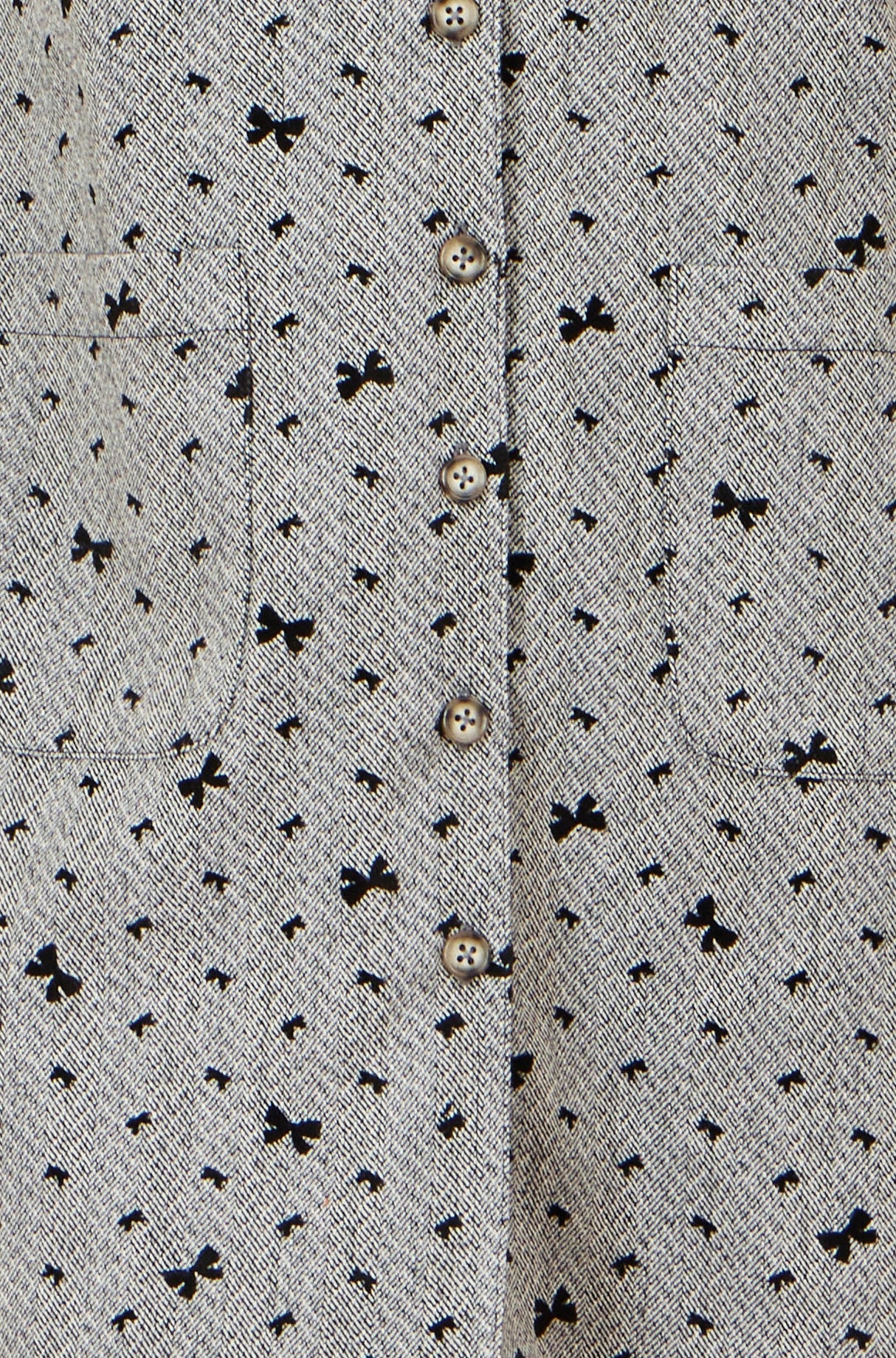 Yumi Grey Bow Print Pinafore Dress With Button Up