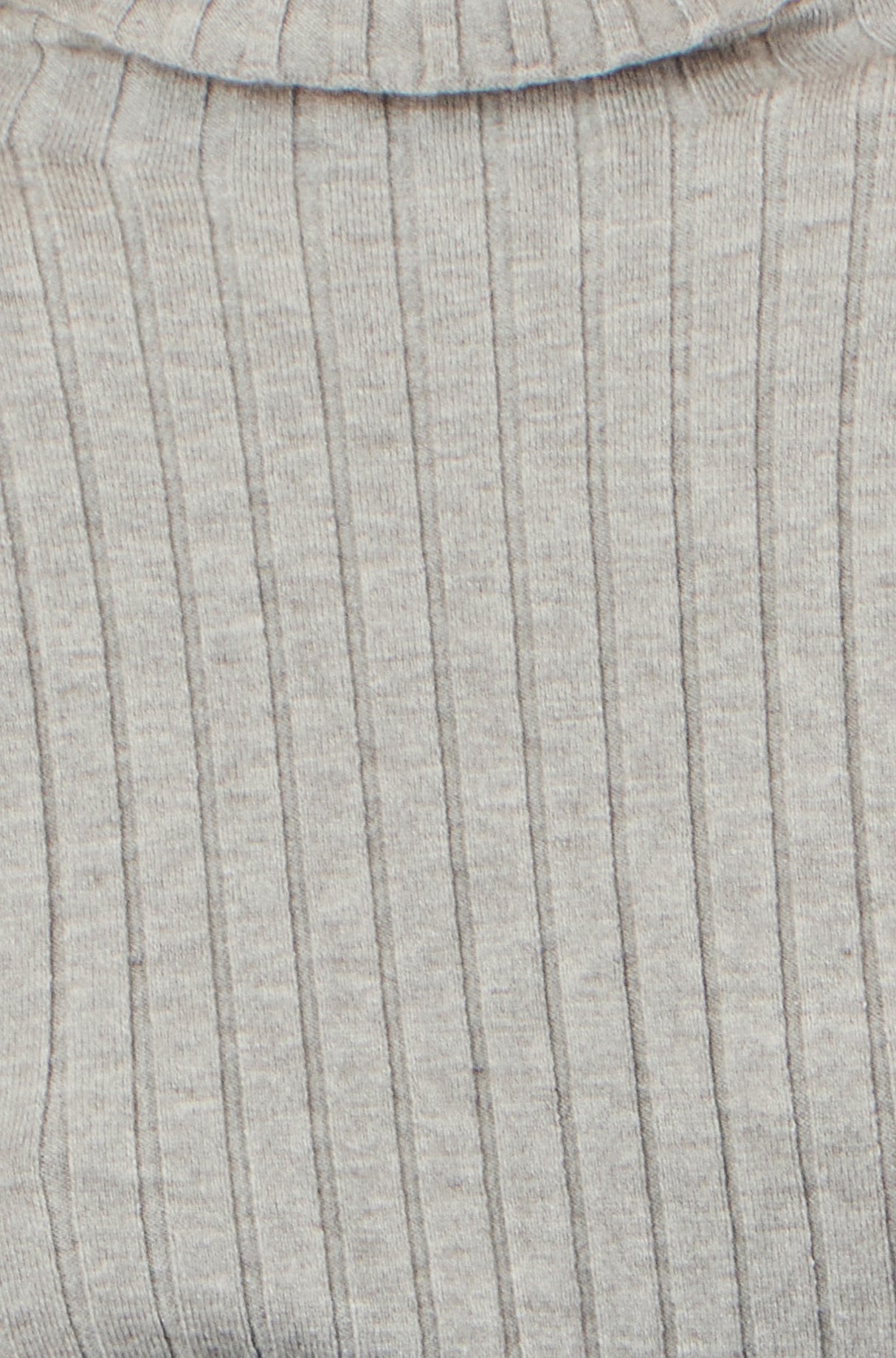 Yumi Grey Ribbed Knit Roll Neck Jumper