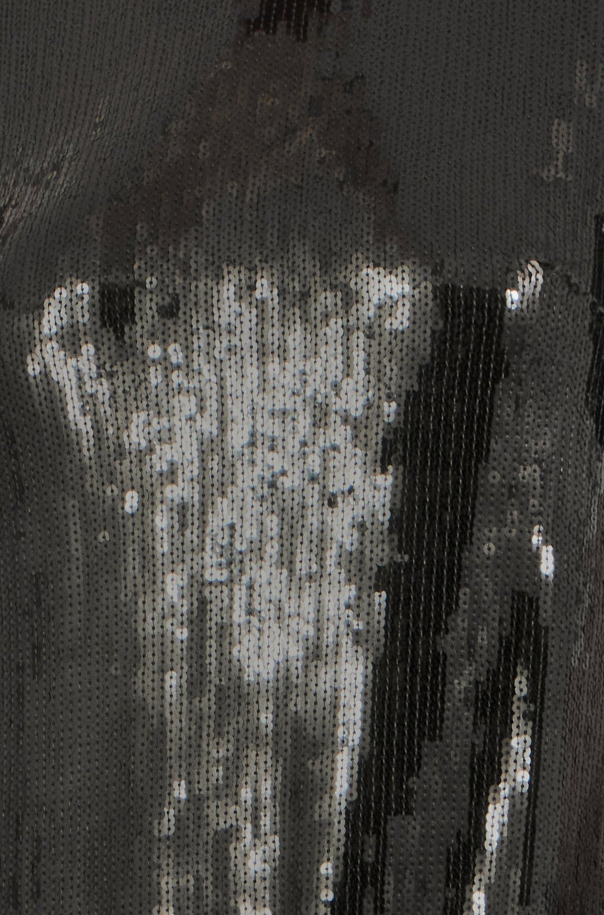 Yumi Black Sequin Tassels Hem Midi Tunic Dress