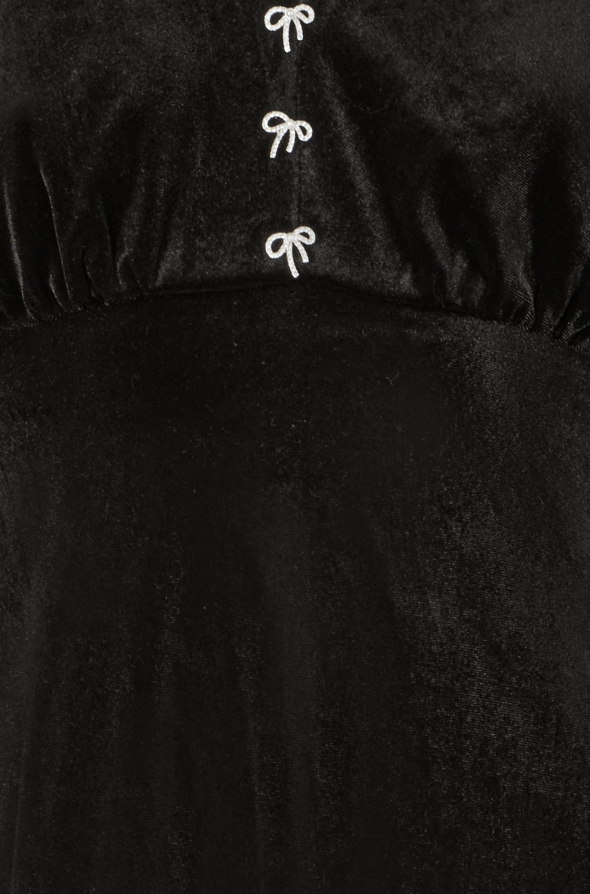 Yumi Black Velvet Skater Dress With Dimante Bow Detail