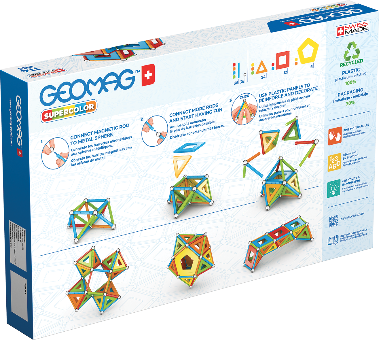Geomag Supercolor Panels - 114 Pieces Set