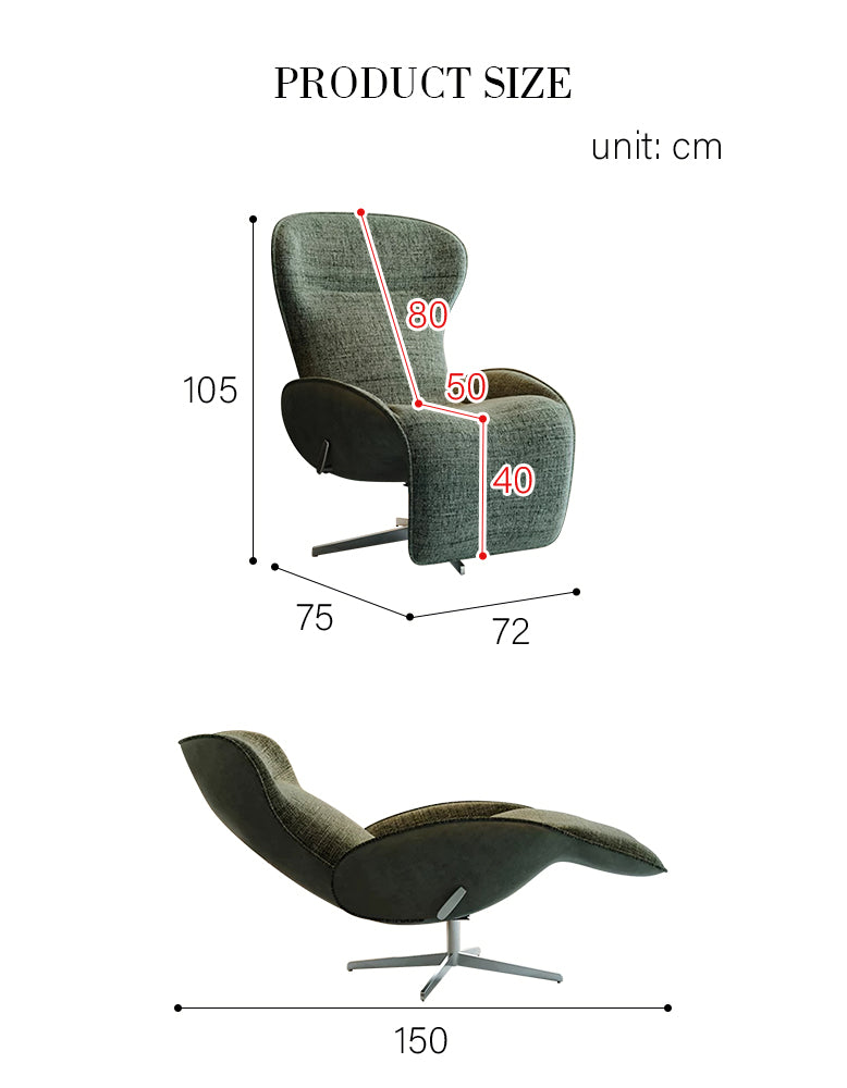 Abt Swivel Lounge Chair With Recliner, Linen