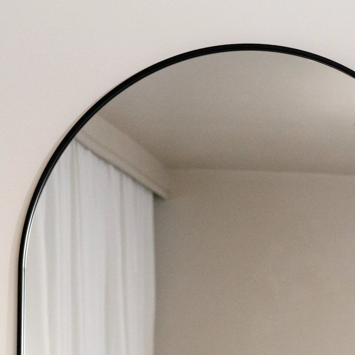 Akiko - Full Length Black Metal Arched Mirror - 180cm x 90cm