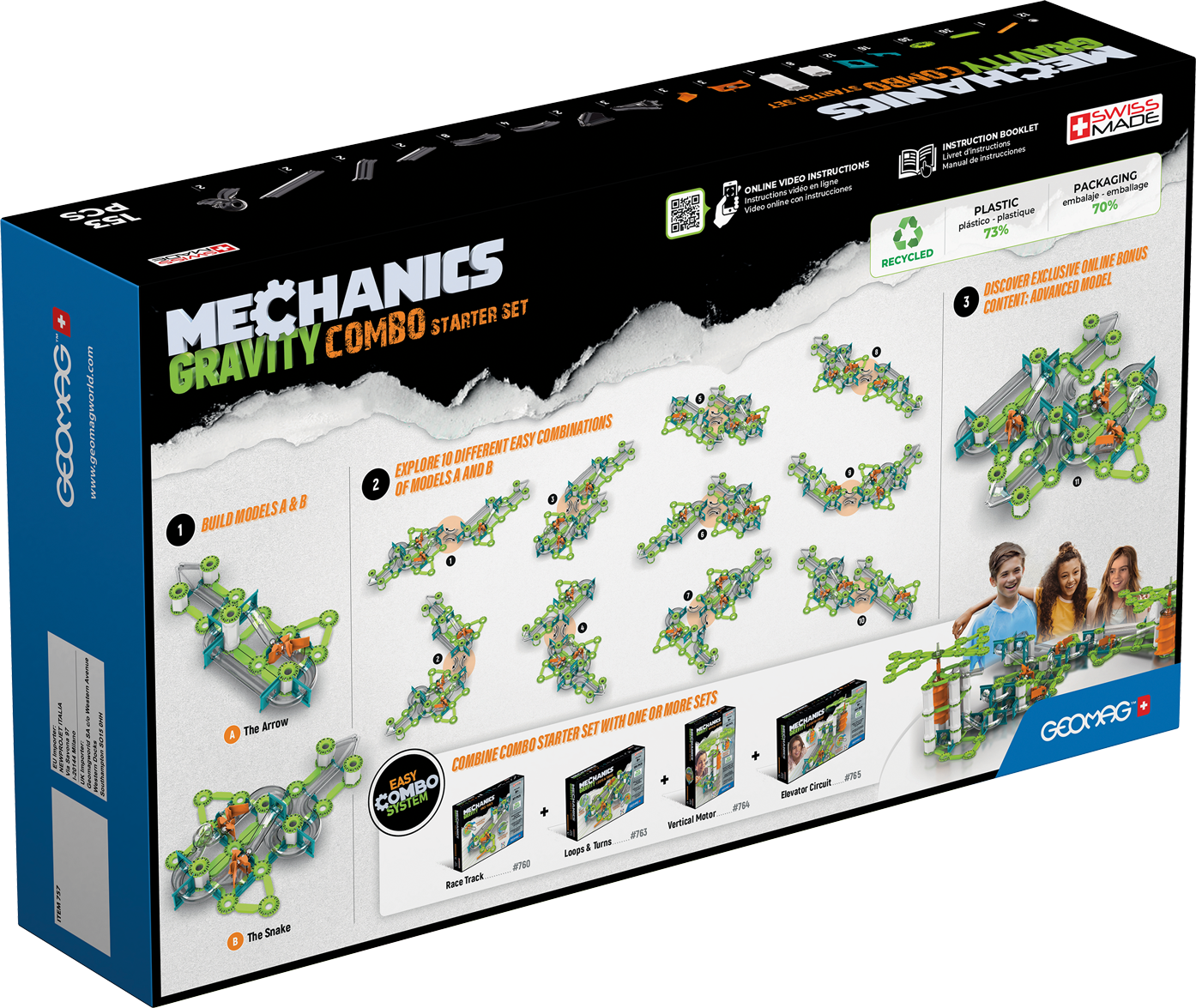Geomag Mechanics Gravity Combo Starter Set 153 Pieces