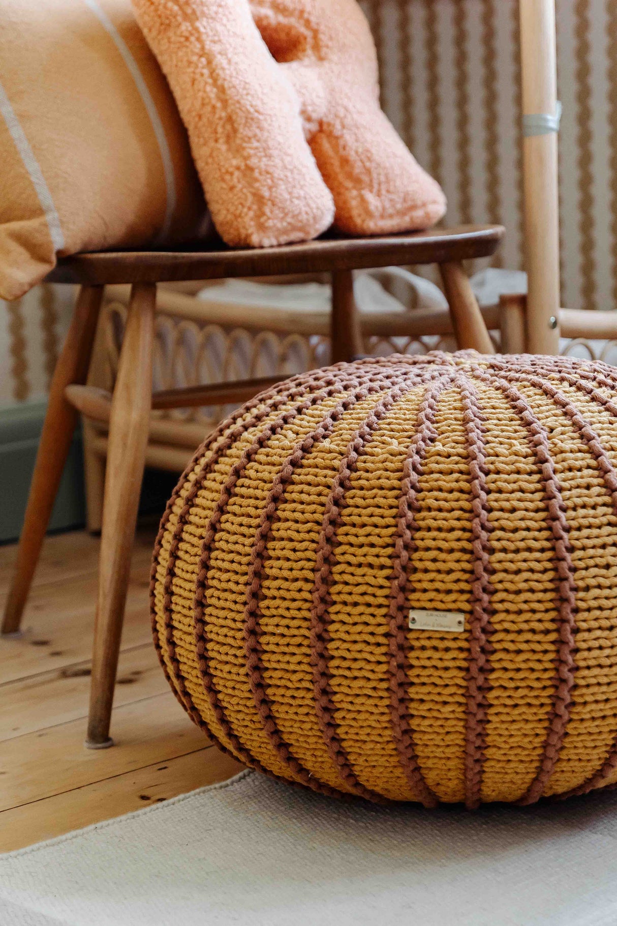 Knitted Pouffe ZIGGY | CINNAMON