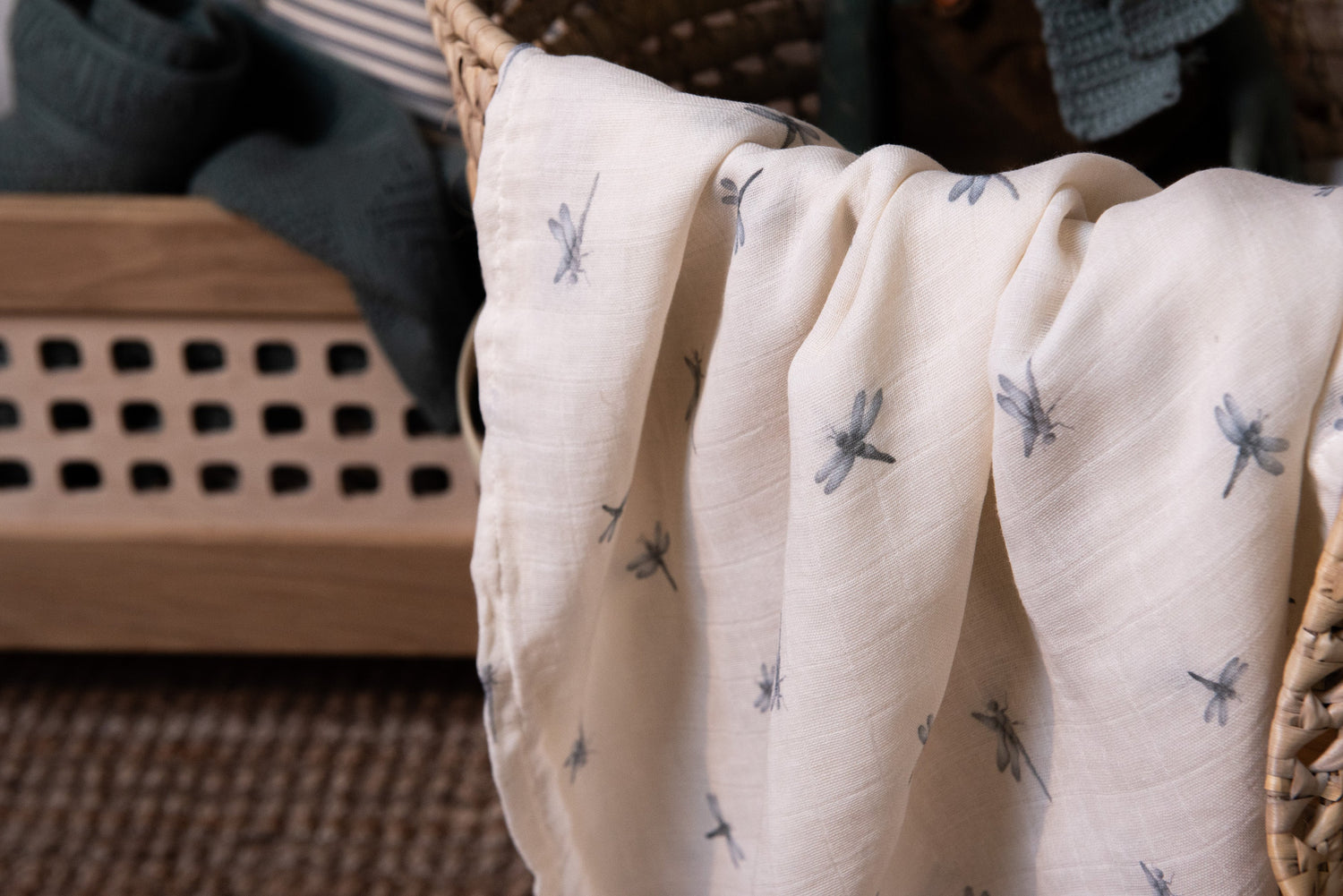 Muslin Swaddle Blanket (Large) - Waterside