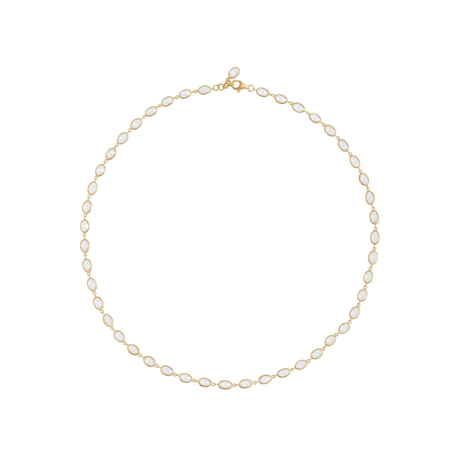 Oval Crystal Framed Necklace
